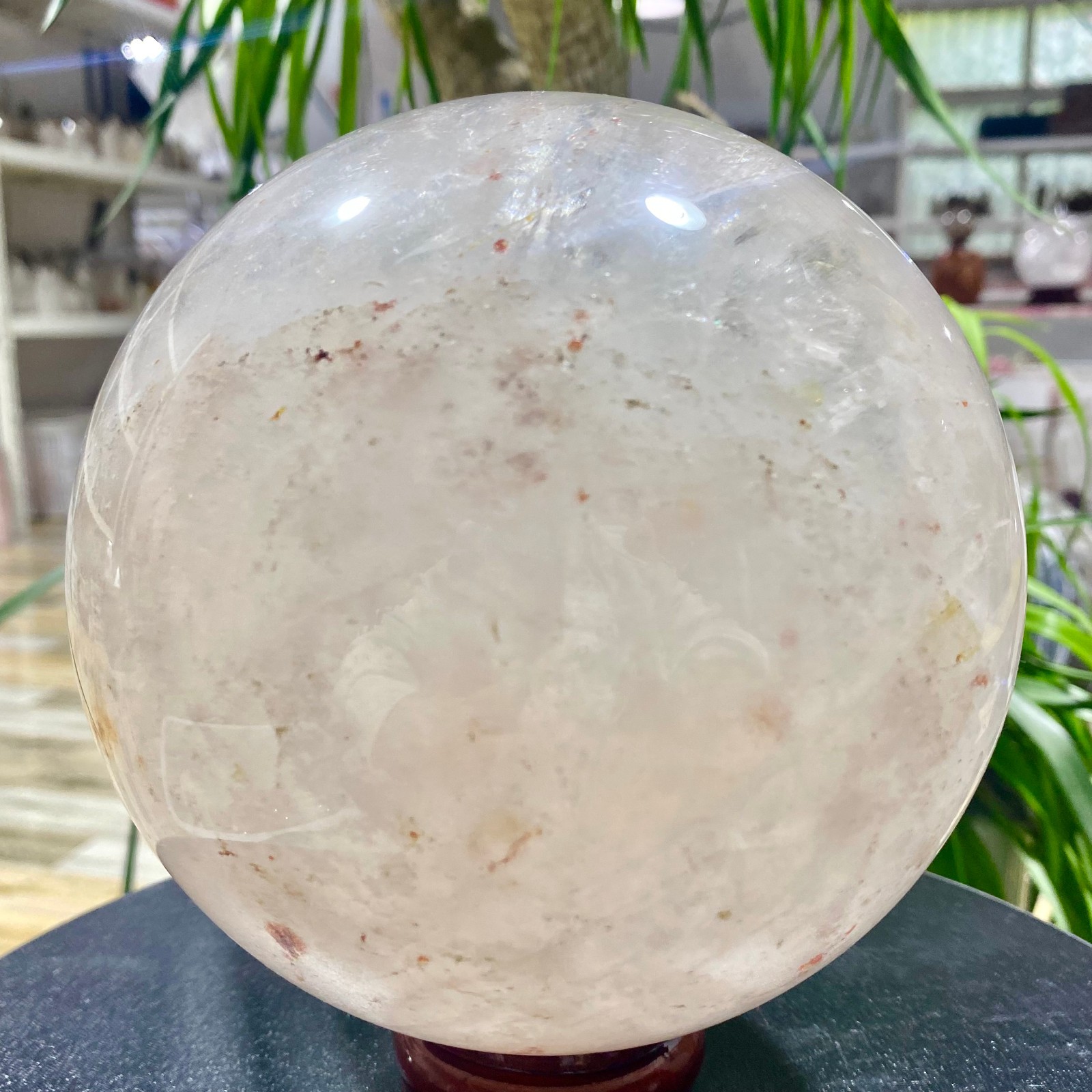 9.76LB white crystal transparent quartz crystal ball Reiki repair