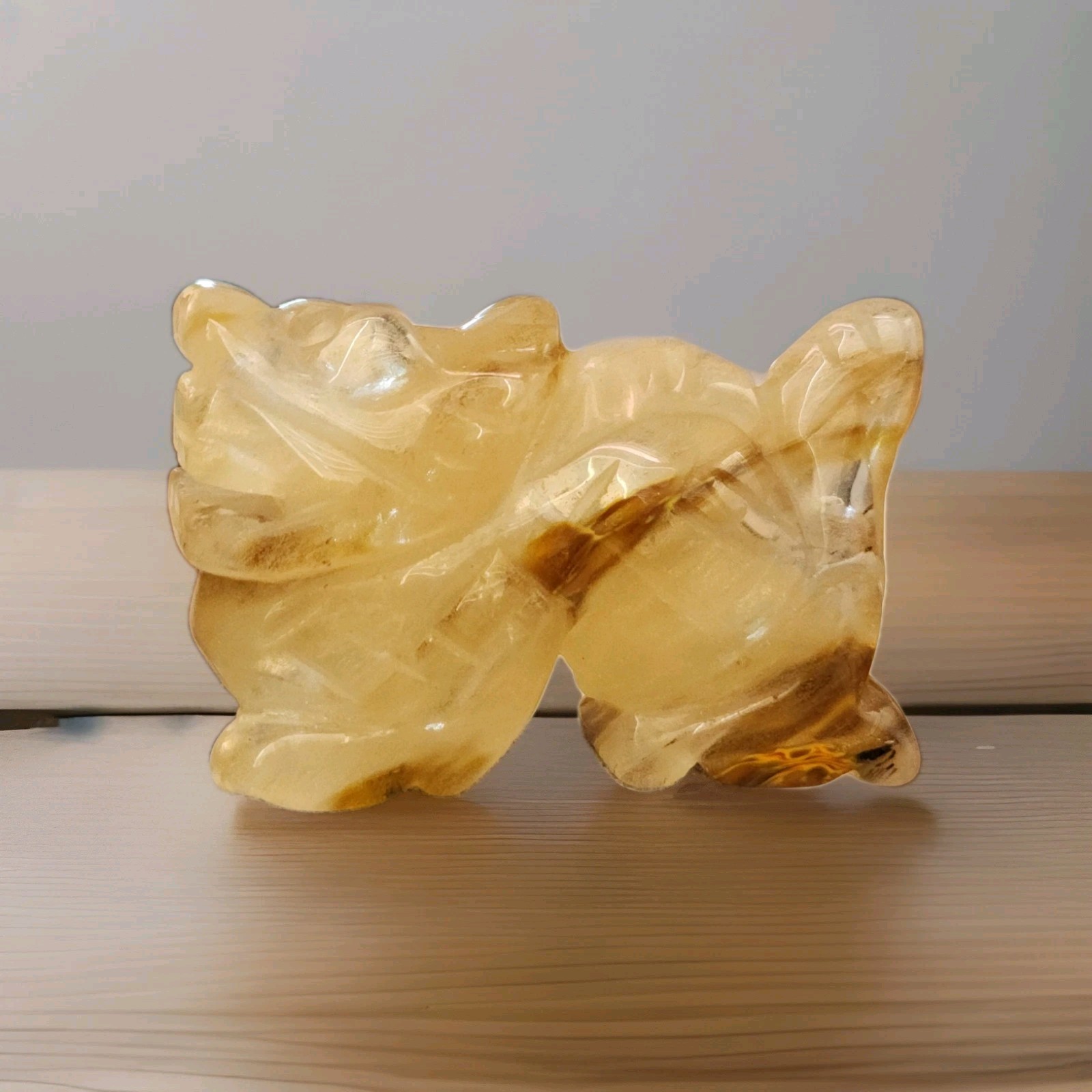 Small Polished Golden Healer Chinese Dragon Carving – USA