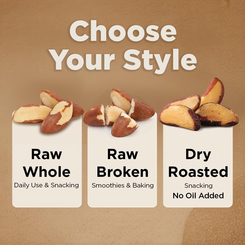 16 oz Raw Brazil Nuts: Rich in Selenium, Gluten & Peanut Free Delight
