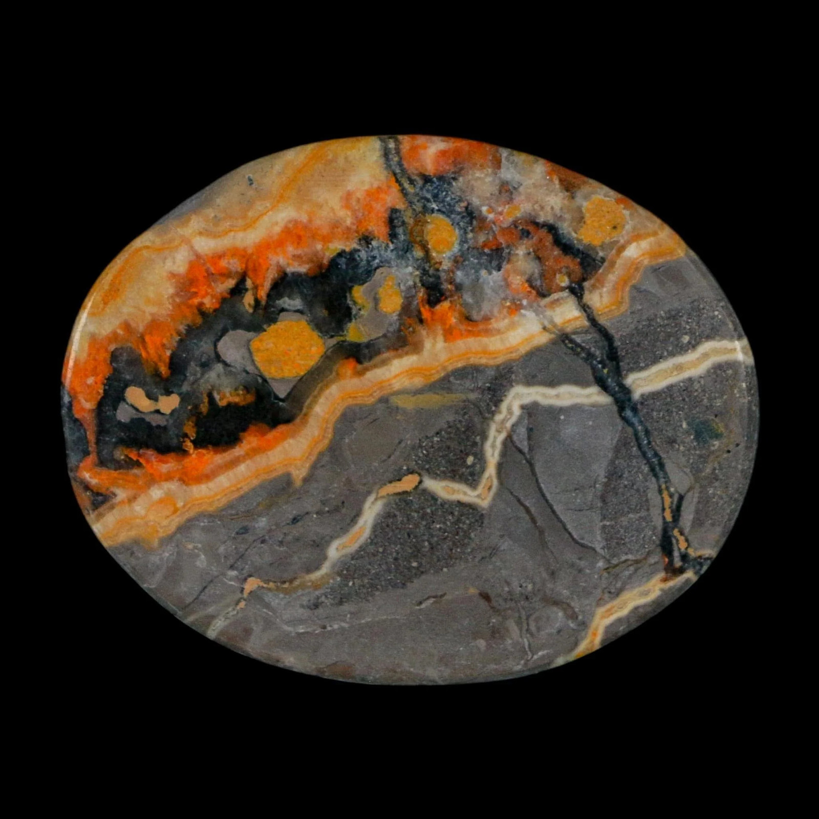 1.9″ Bumblebee Jasper Natural Polished Mineral Palm Stone Java Indonesia