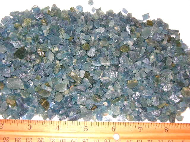 Aquamarine deep blue crystal mine rough mixed grade Zambia 3-12mm 1/2 ounce