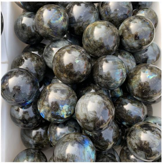 40mm Natural Rainbow Labradorite Ball Quartz Crystal Sphere Reiki Healing Gift