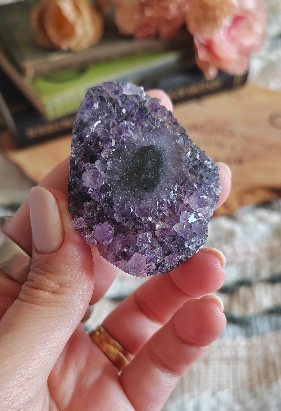 Rare Stalactite Amethyst, Uruguay, Eye Amethyst Zoning Crystal Purple Specimen
