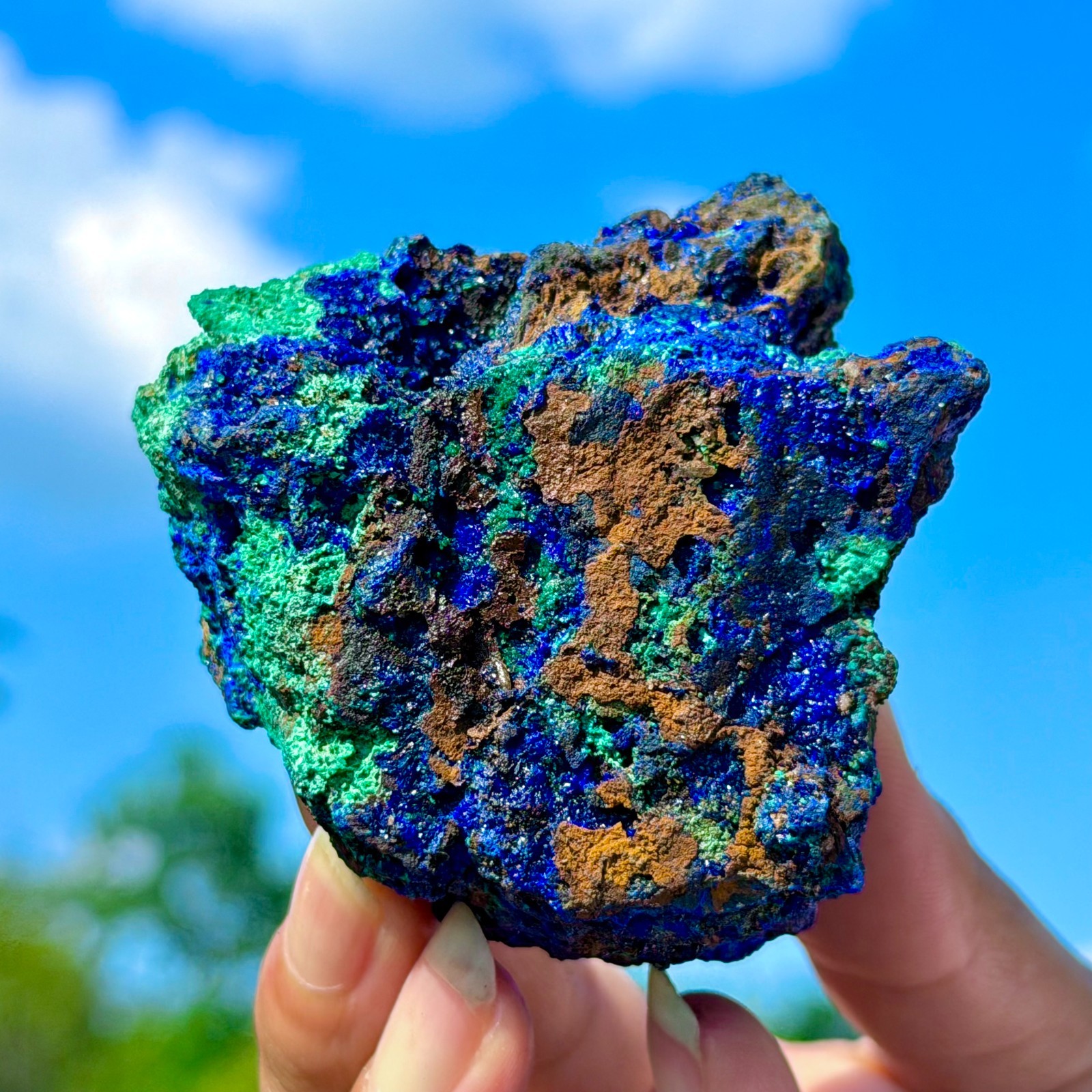 181G BEST NATURAL Azurite/Malachite Crystal Quartz Minerals Specimens