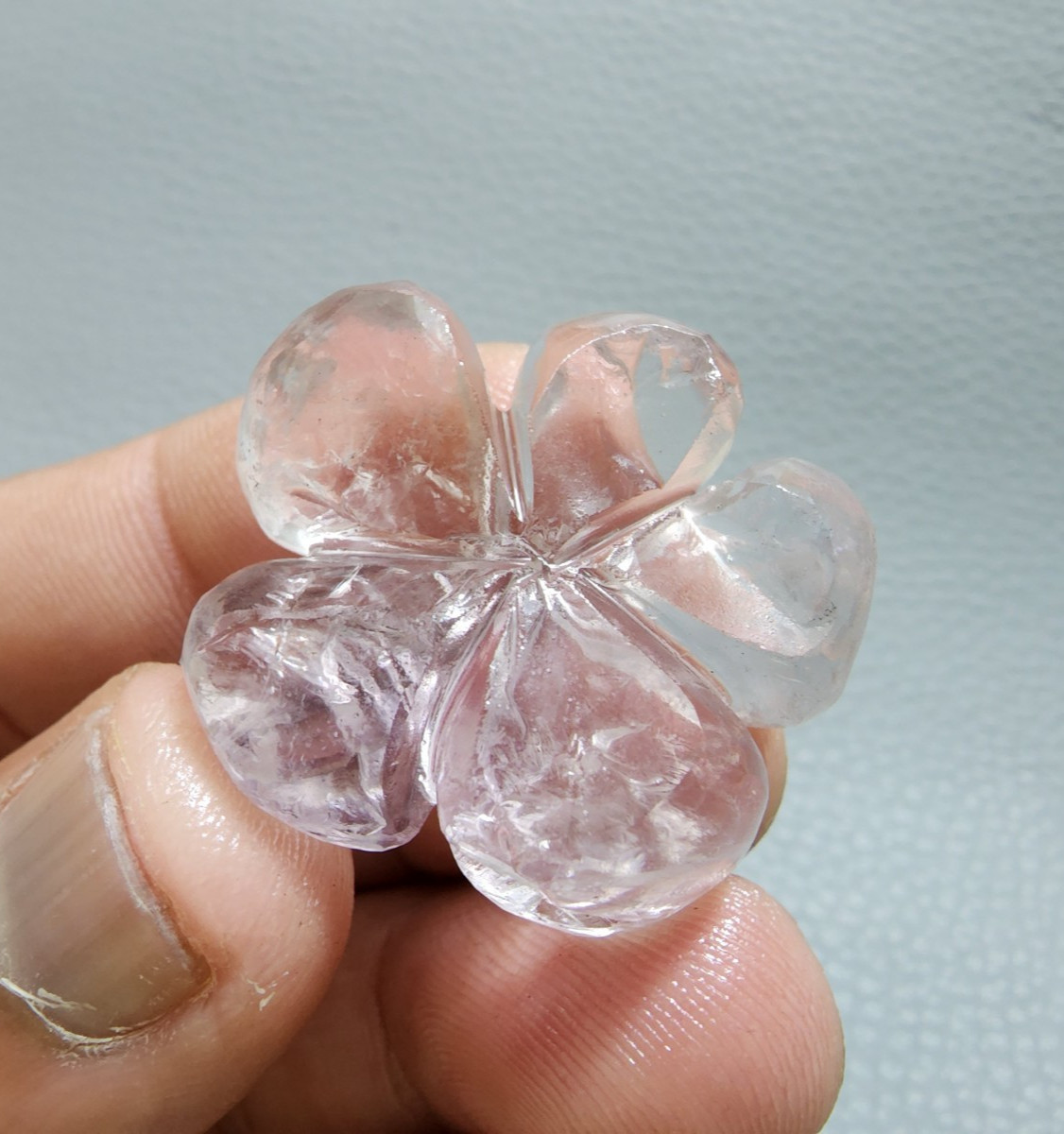 84 Crt Fabulous A+ Pink Amethyst Flower Carving Gemstone Jewelry Making Carving