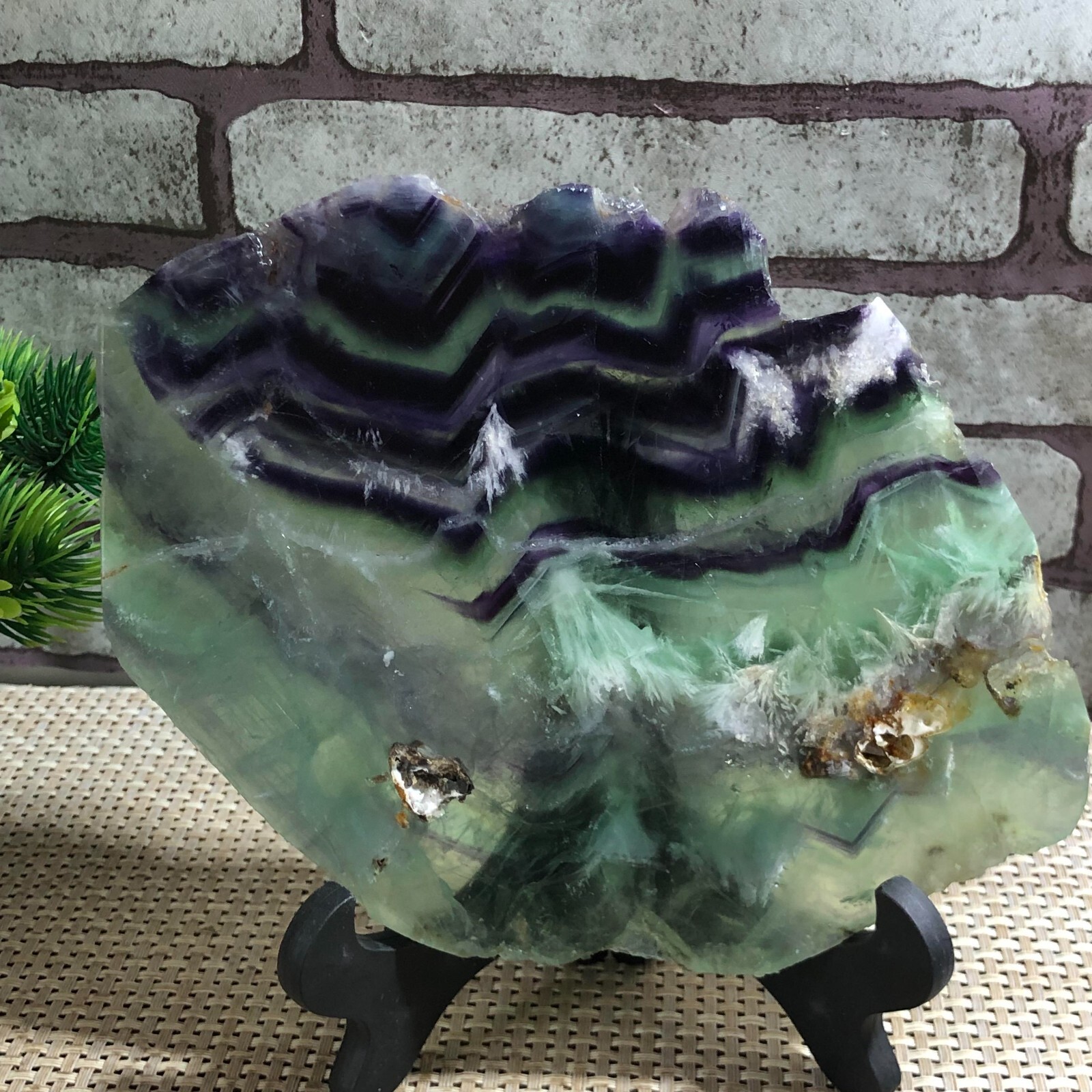603g color Cubic FLUORITE Quartz Crystal Cluster Mineral Specimen