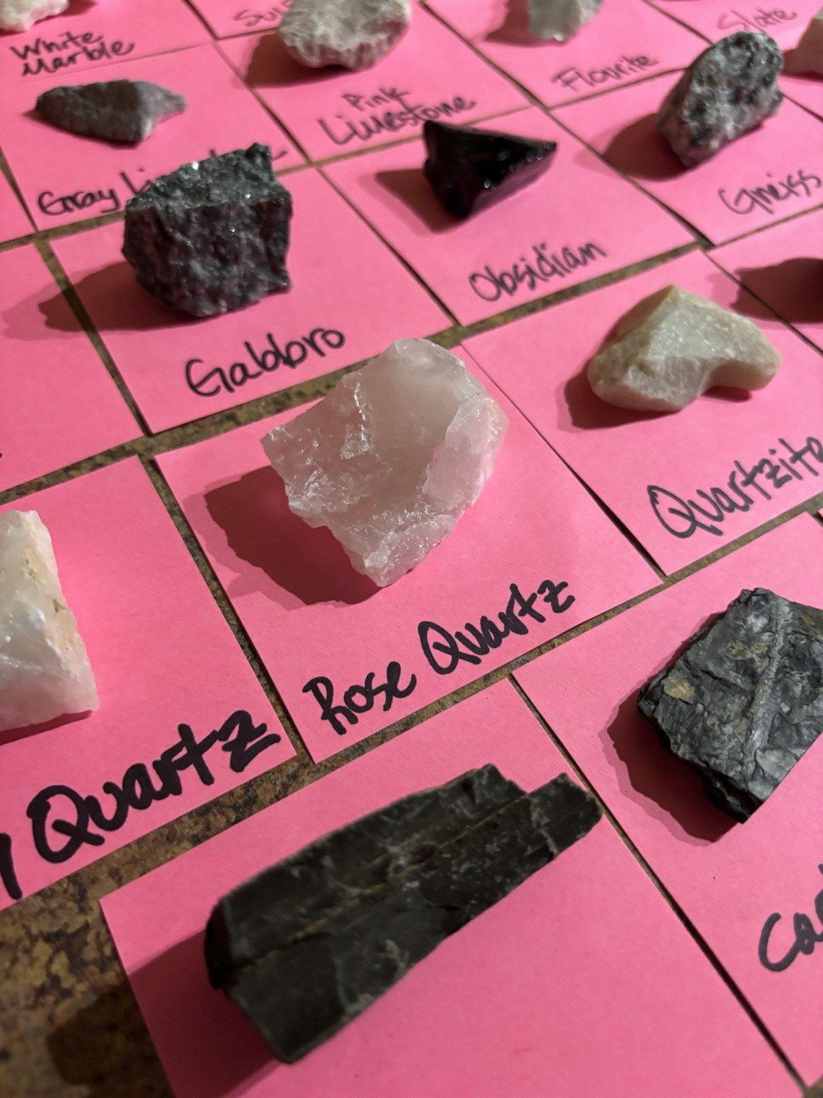 Individually bagged rock and mineral samples with scratch plate. Rock Collecting