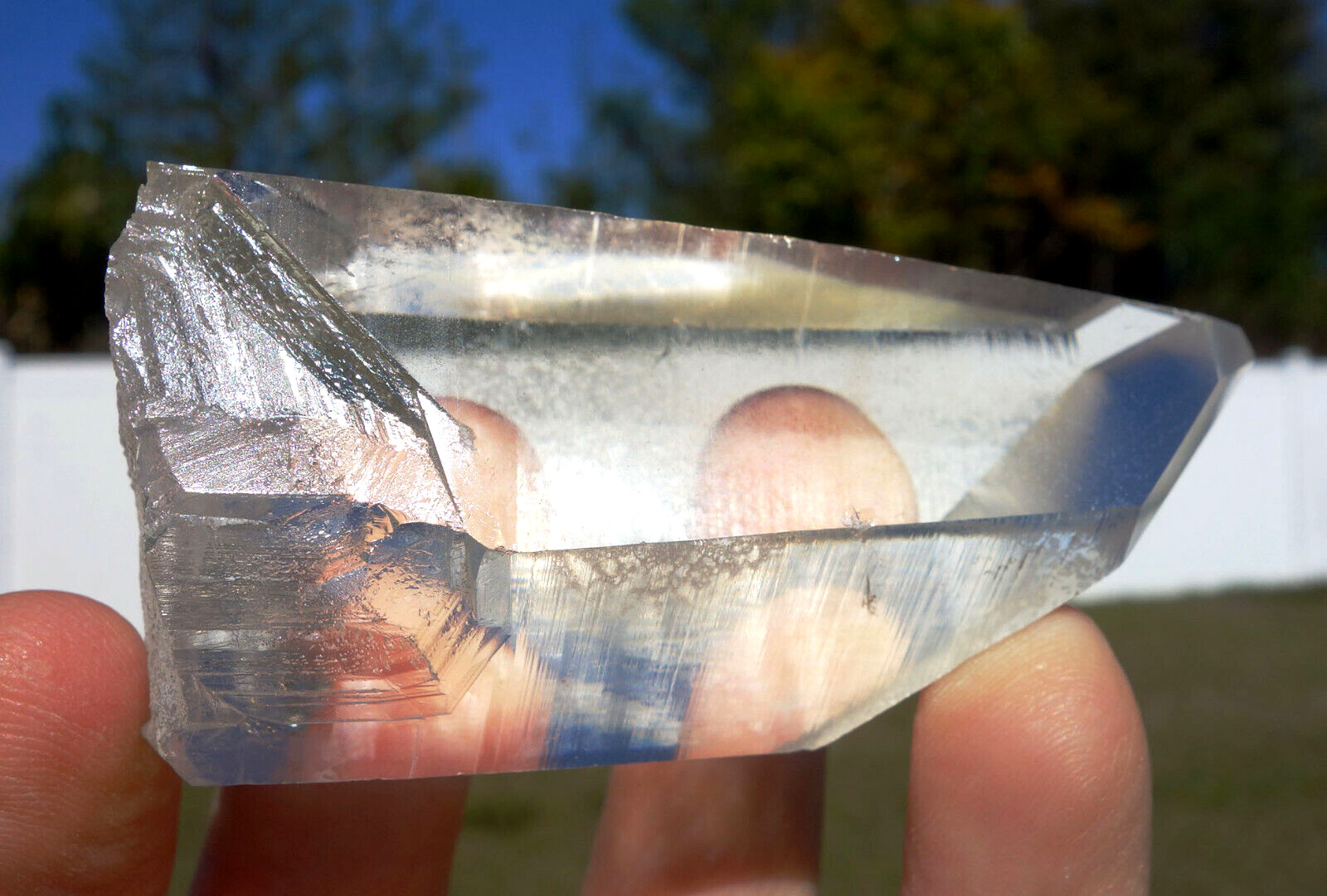 Water Clear COLOMBIAN LEMURIAN Quartz Natural Crystal Point Large Key Columbian