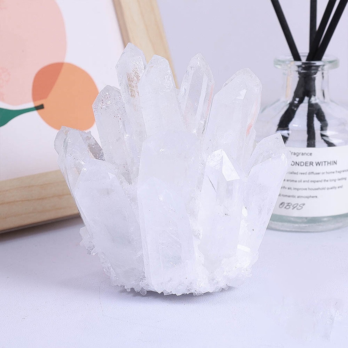 400g+ Rare Large Raw Clear Quartz Crystal Cluster Quartz Mineral Specimens Decor