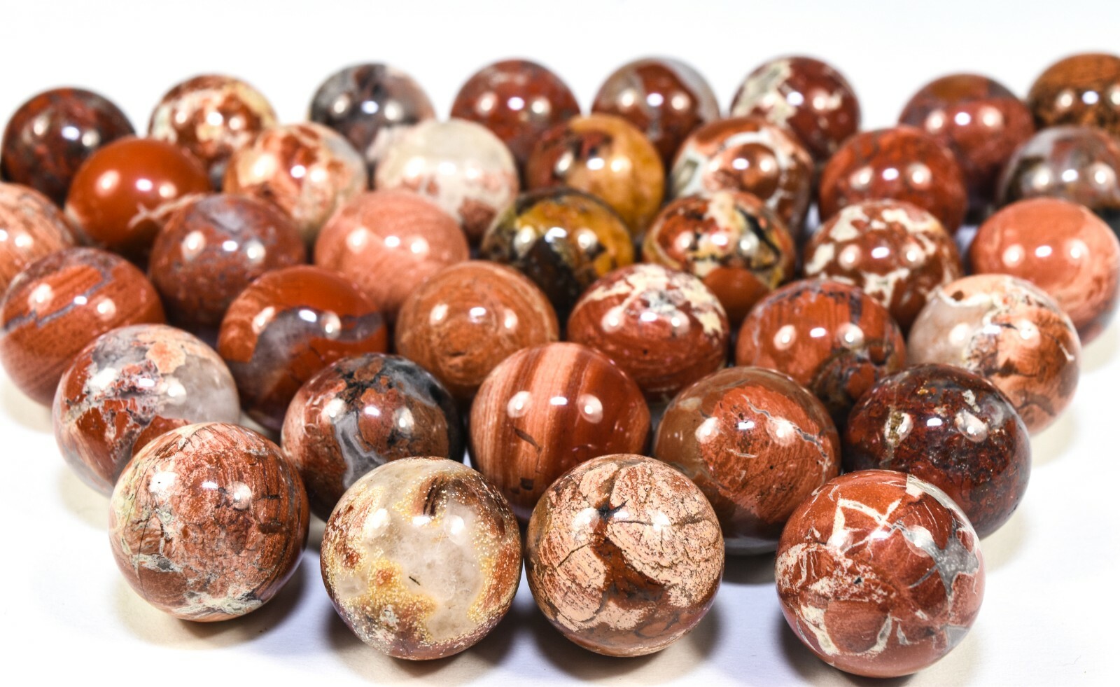19mm Multicolor Brecciated Red Jasper Sphere Polished Crystal Mineral China 1PC