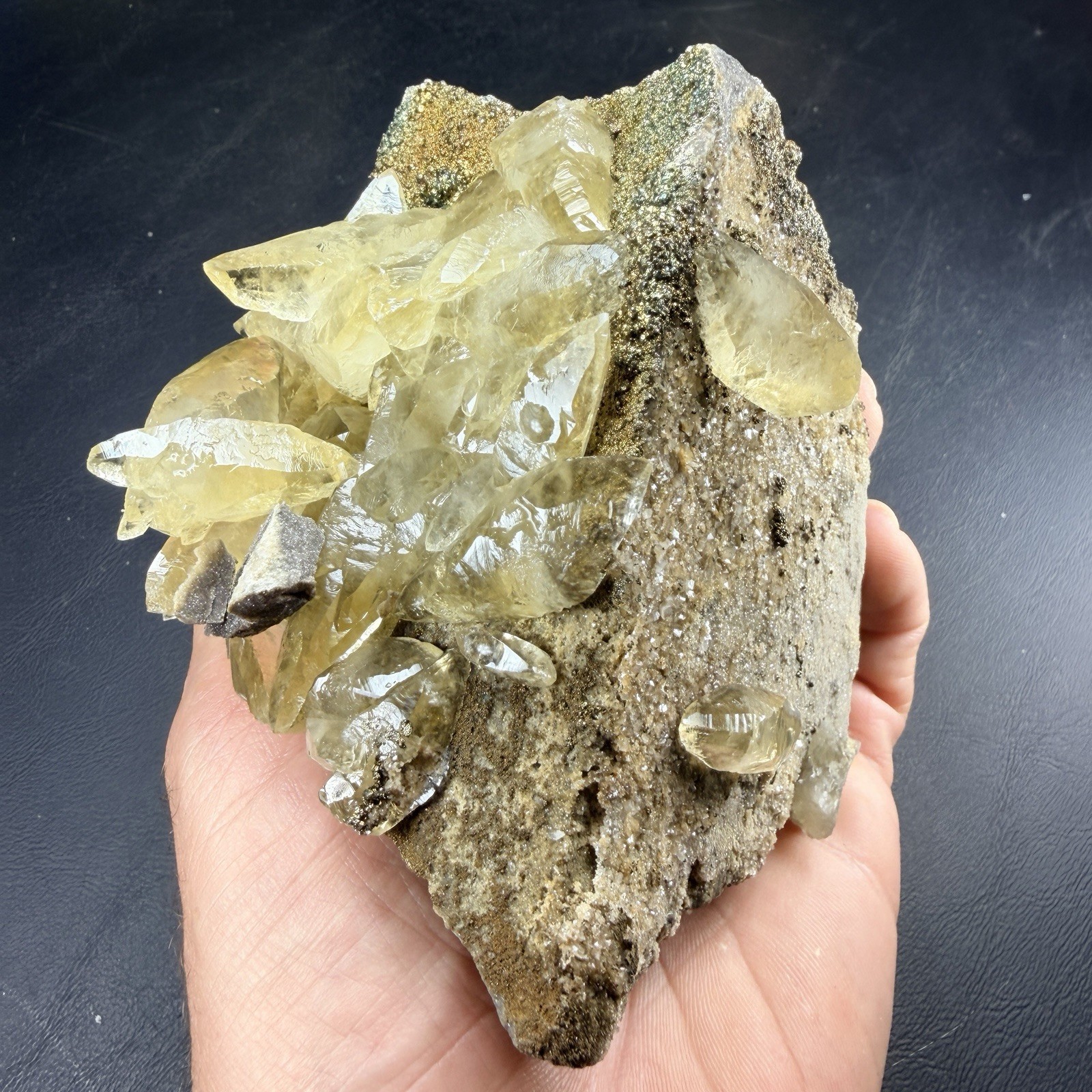 Calcite Crystals Iridescent Chalcopyrite on Matrix / Missouri *Video