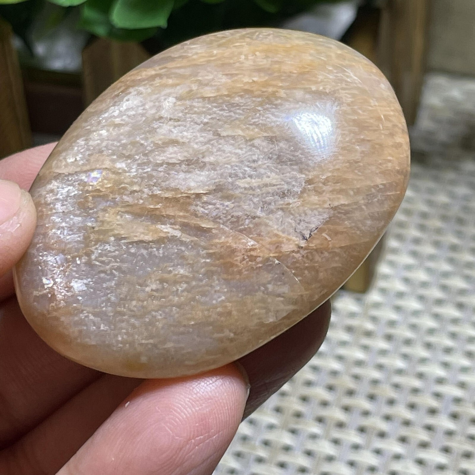 Orange Moonlight Gold Sun Stone polished stone original specimen decor 48g A20