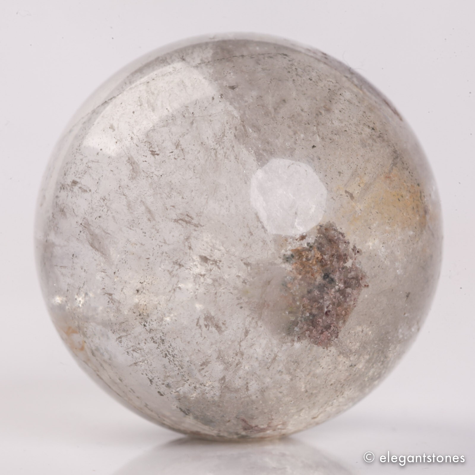 57g34mm Natural Garden/Phantom/Ghost/Lodolite Quartz Crystal Sphere Healing Ball