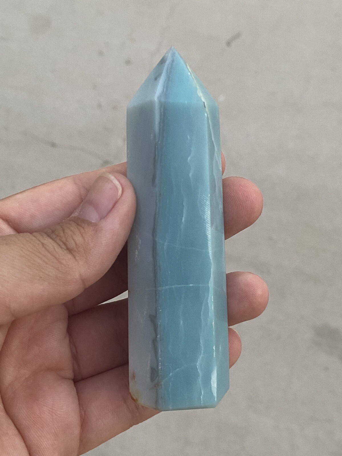 Sky Blue Quartz Point Split Color Light Blue Teal