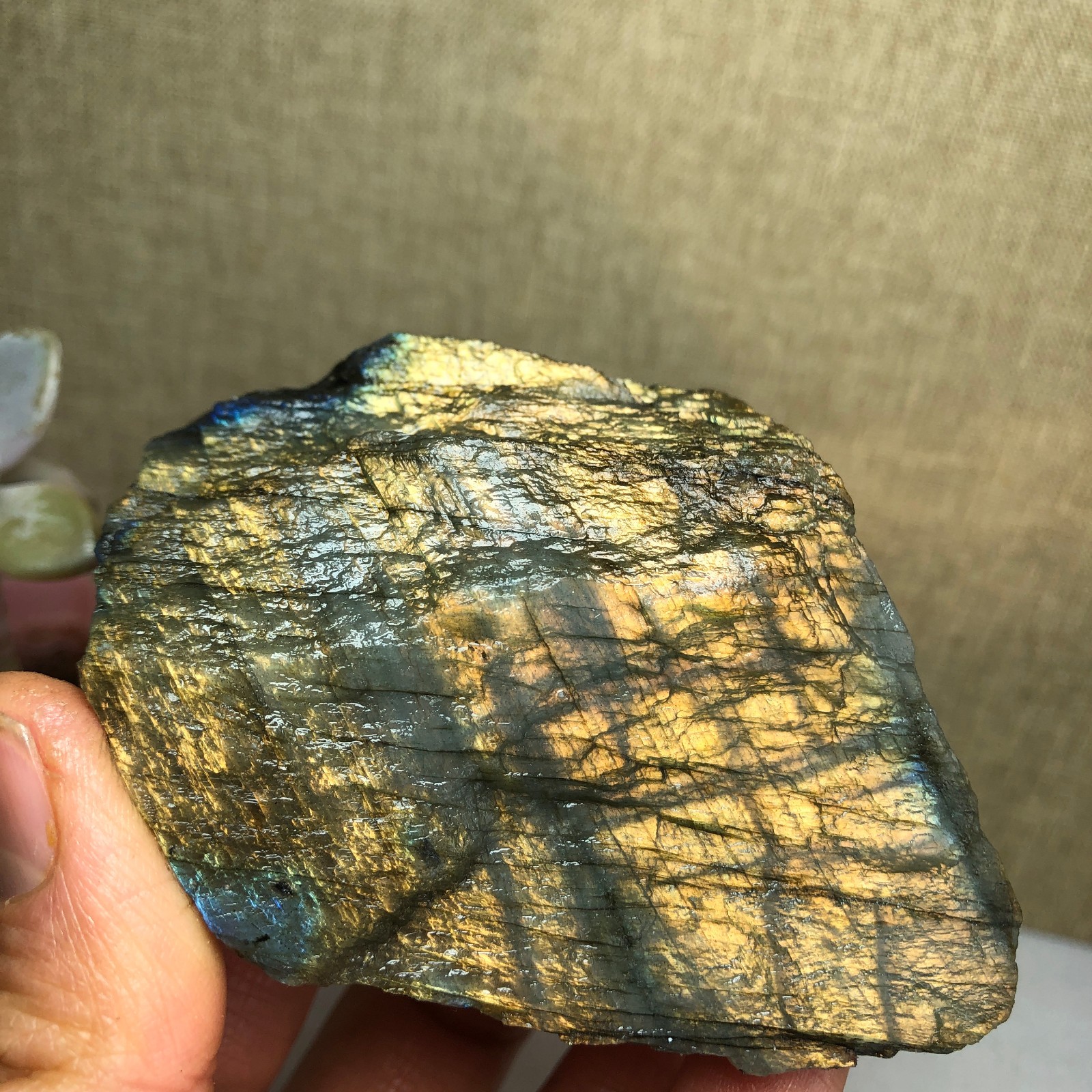 65mm Natural Labradorite Crystal gemstone rough original Specimen 205g A2631