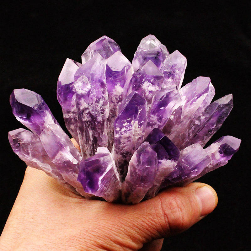 1Pcs Natural Amethyst Cluster Quartz Geode Druzy Stone Crystal Gem Wand Scepter