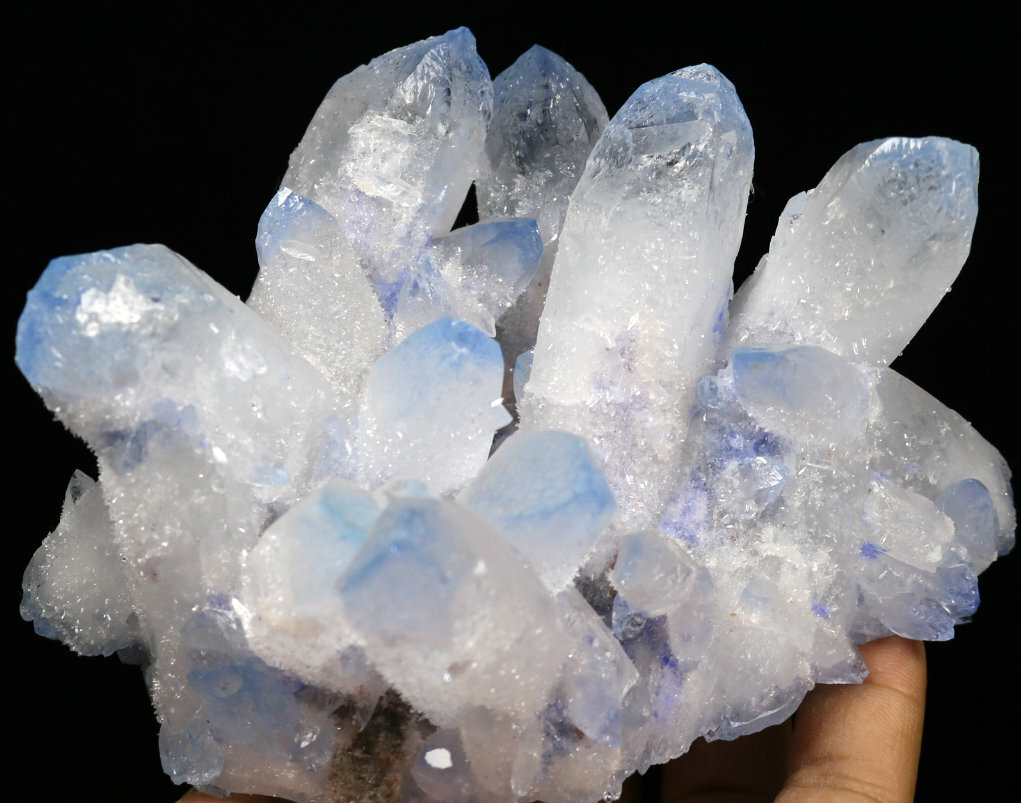 1.69lb Rare Beatiful Blue Tibetan Ghost phantom Quartz Crystal Cluster Specimen