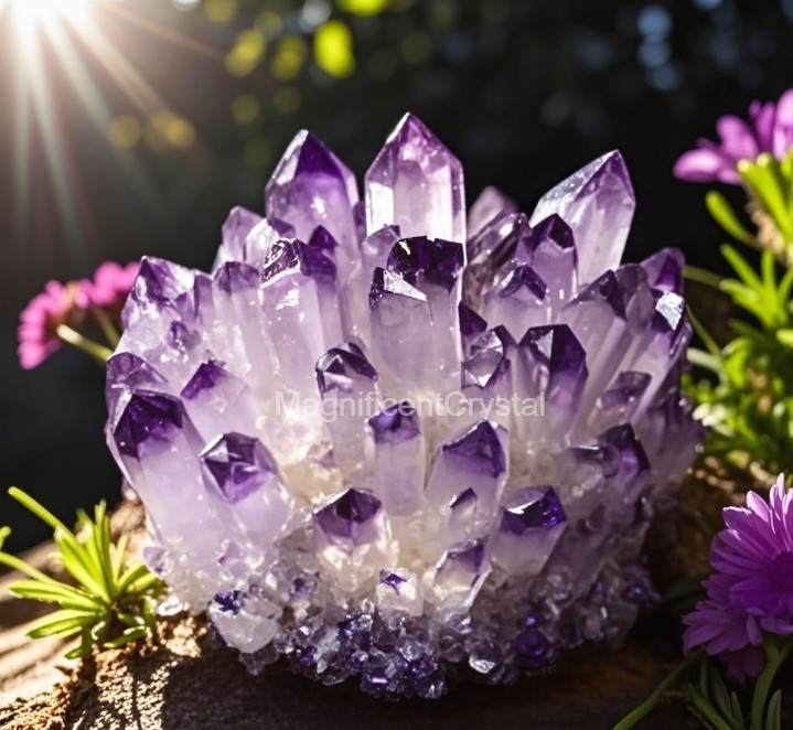 2025Rare Large Raw Light Purple Amethyst Crystal Cluster Healing Reiki Home Deco