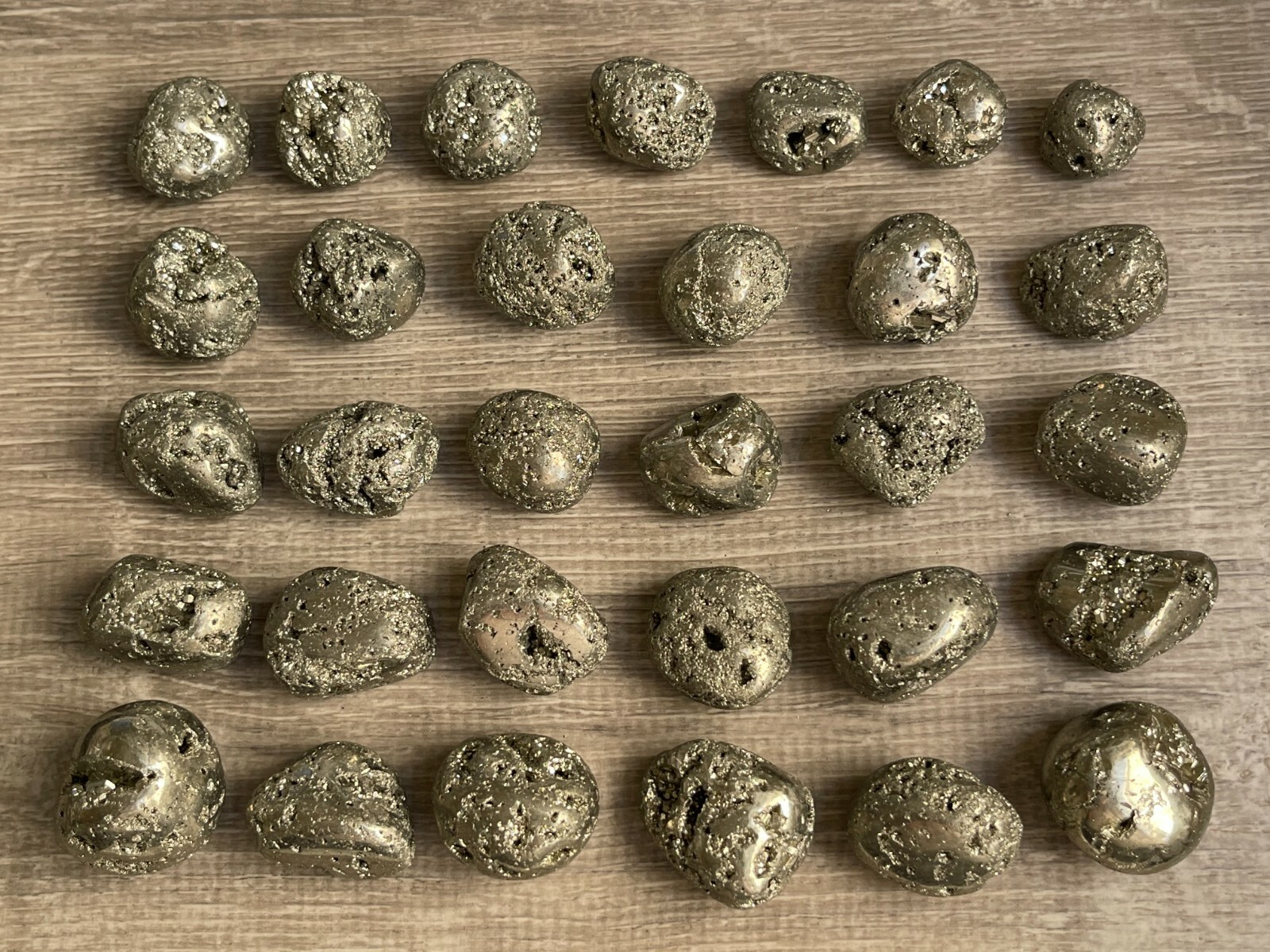 Grade A++ PyriteTumbled Stones, 0.75-1 Inch Pyrite Crystal, Wholesale Bulk Lot