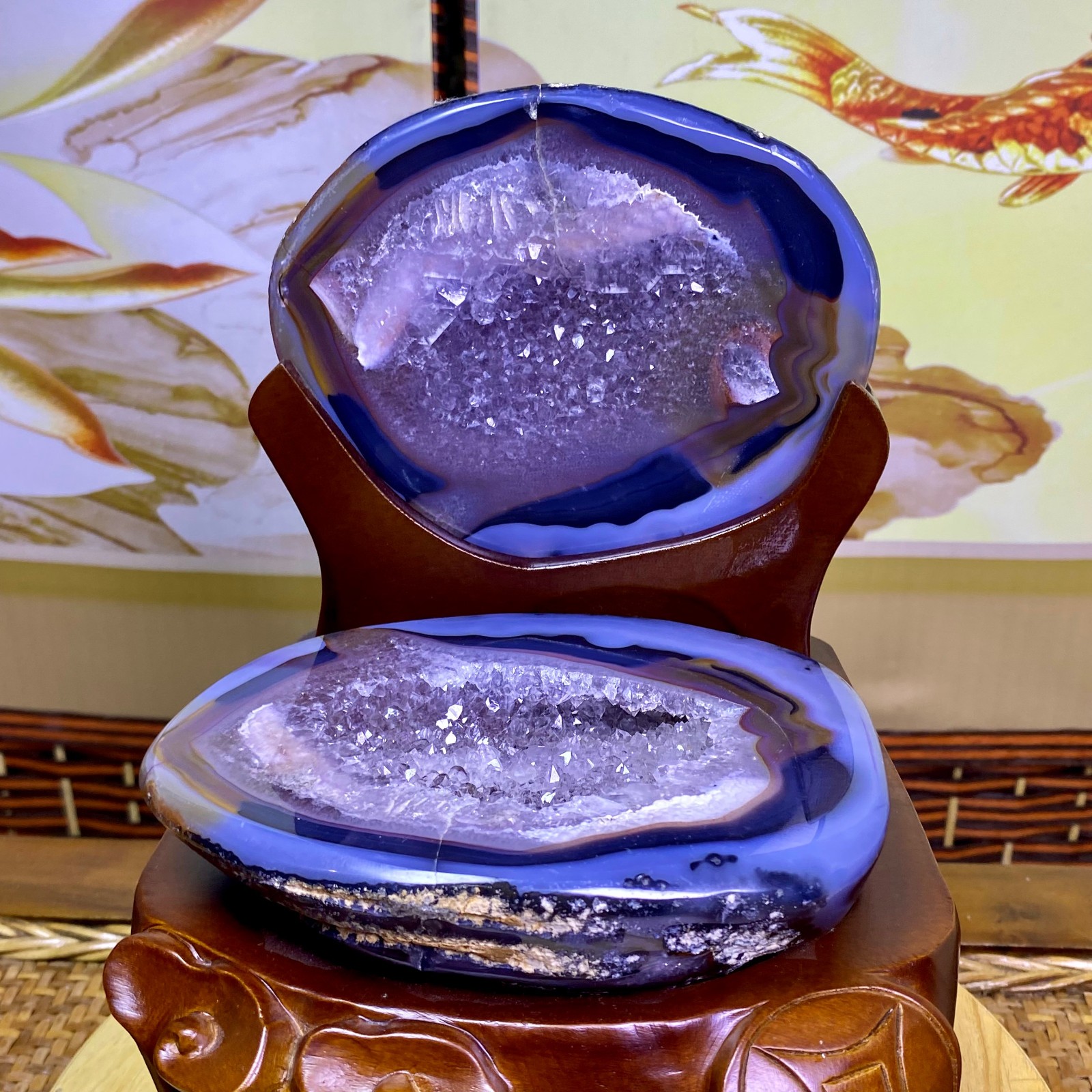 6.92LB Natural amethyst geode quartz cluster specimen cornucopia energ gift+S