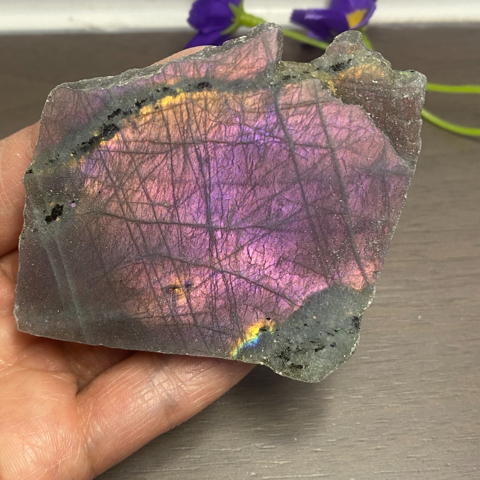111.5g Top Labradorite Crystal Stone Rough Mineral Specimen Healing