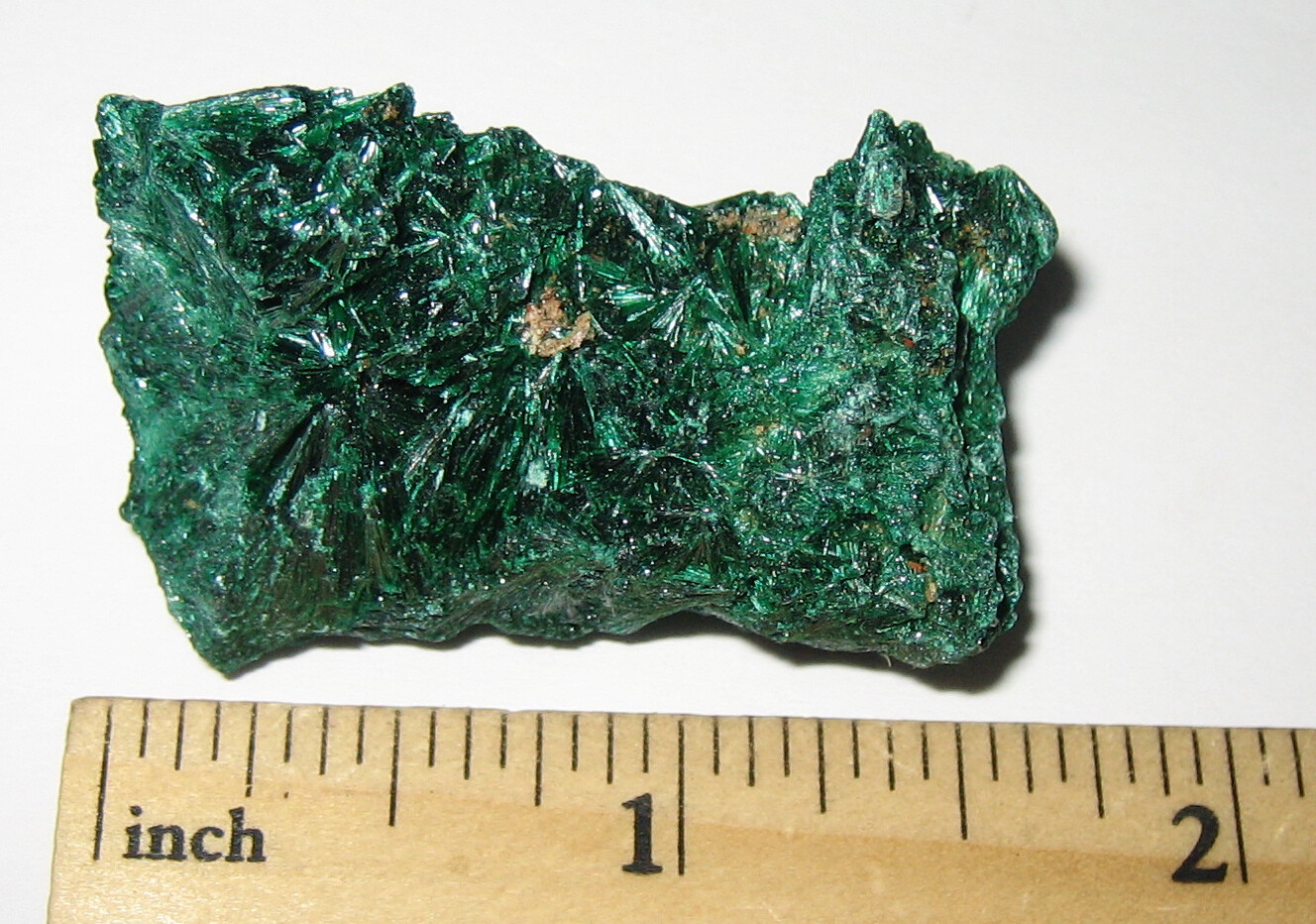1.7″ BEAUTIFUL FIBROUS MALACHITE CRYSTAL CLUSTER FROM THE CONGO ~ 33.9grams *6