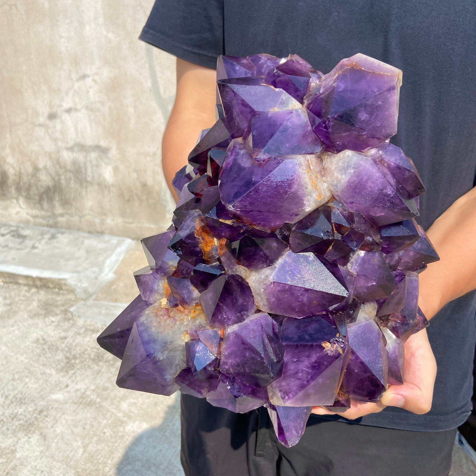 30.5lb Natural Amethyst geode quartz cluster crystal specimen Healing