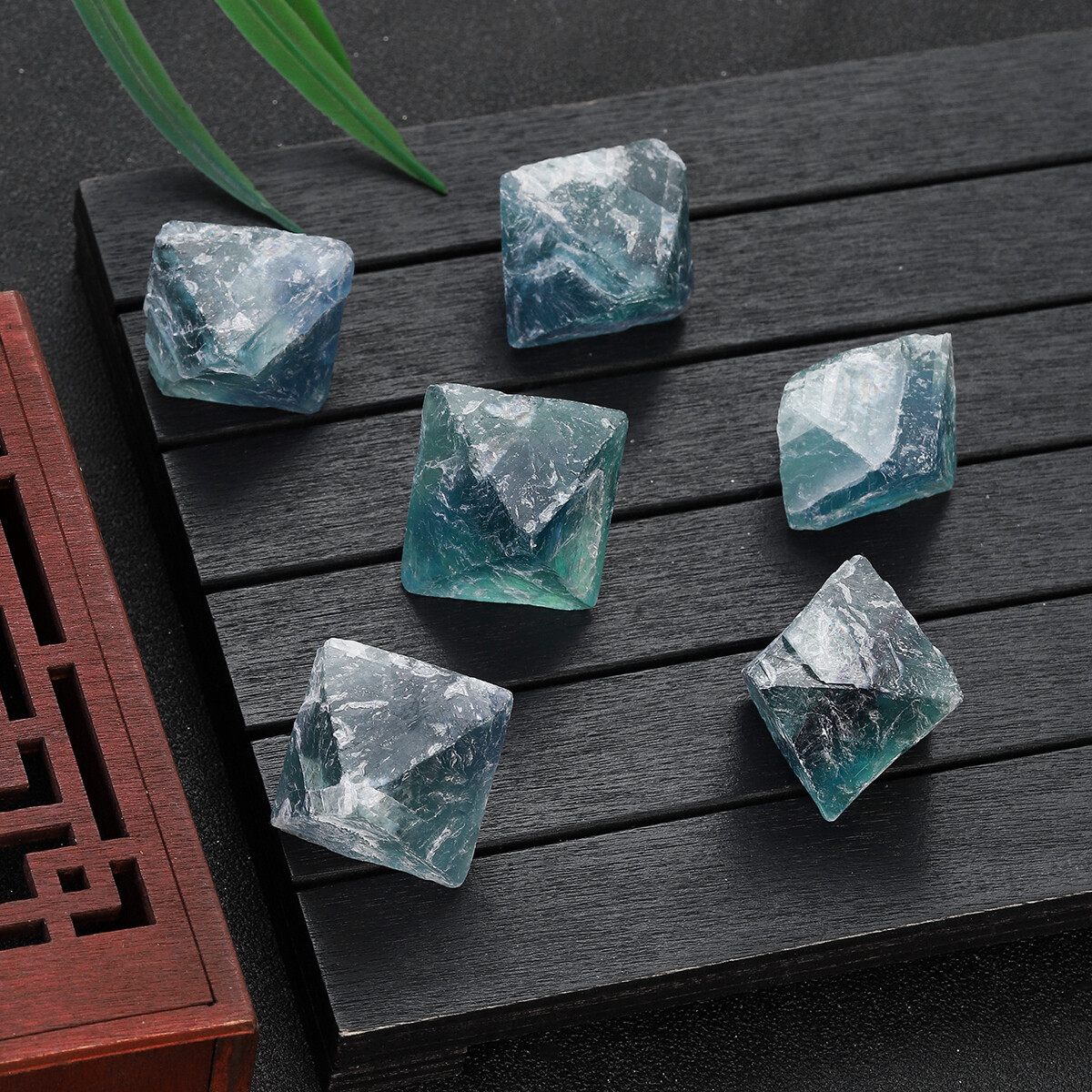 100g/Lot Natural Blue Fluorite Octahedron Crystal Mineral Crystal Healing US