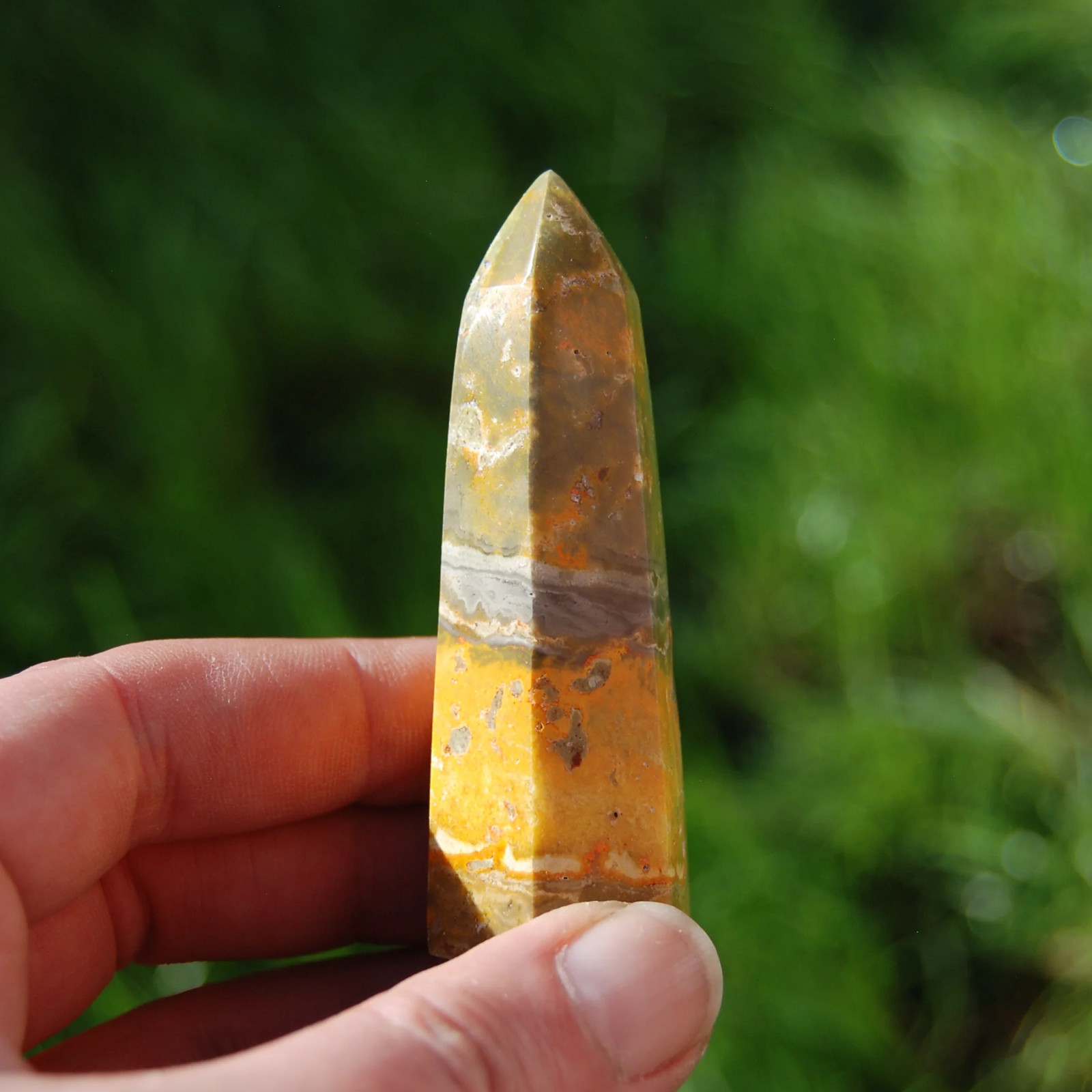 3in 60g Bumblebee Jasper Tower, Healing Crystals, Indonesia