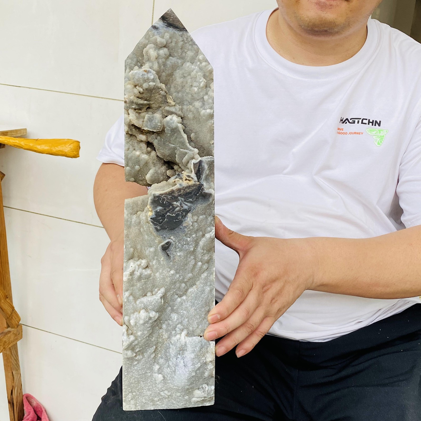 Natural Sphalerite ore Quartz Obelisk Quartz Crystal Reiki Healing 8680g