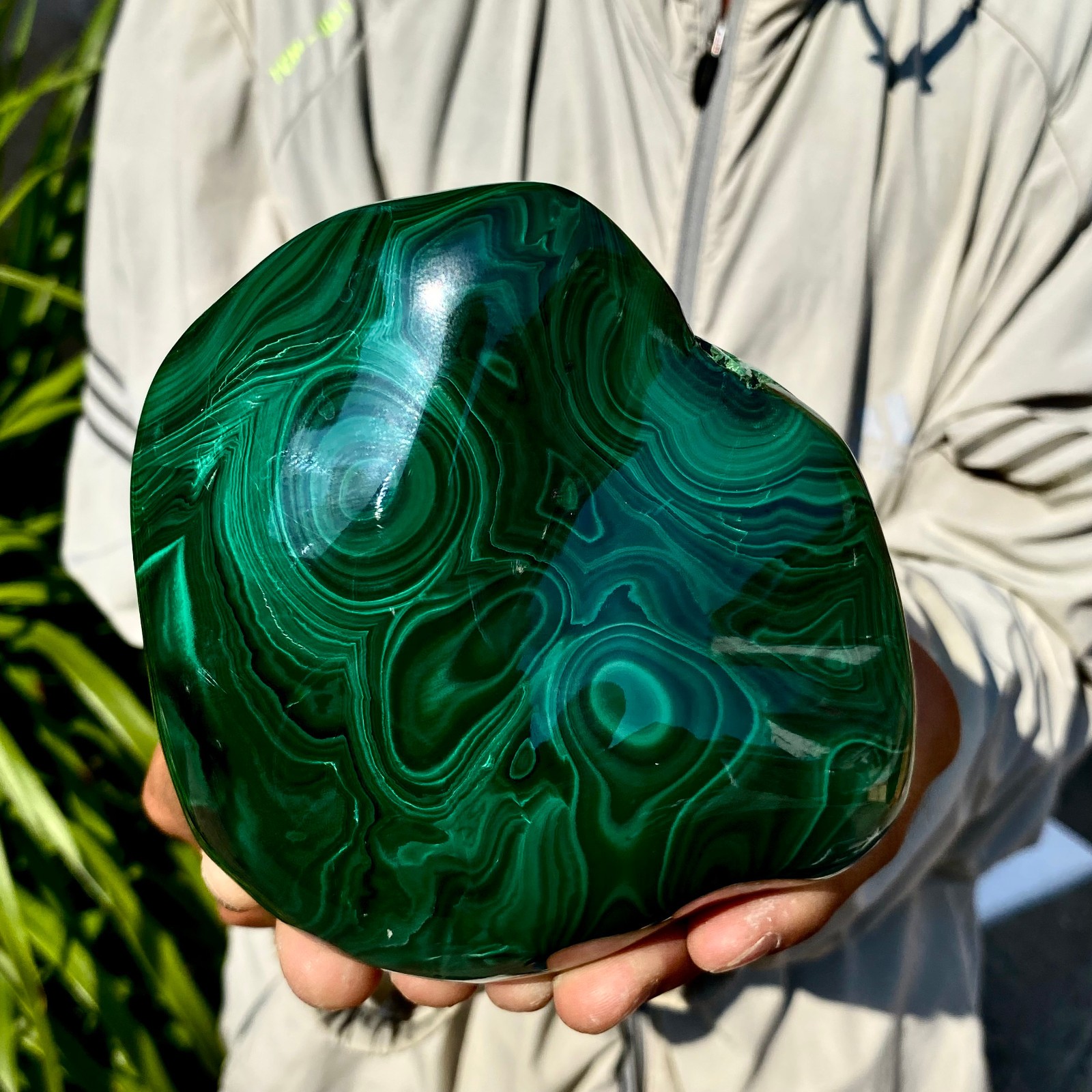 3.3LB Natural glossy Malachite transparent cluster rough mineral sample