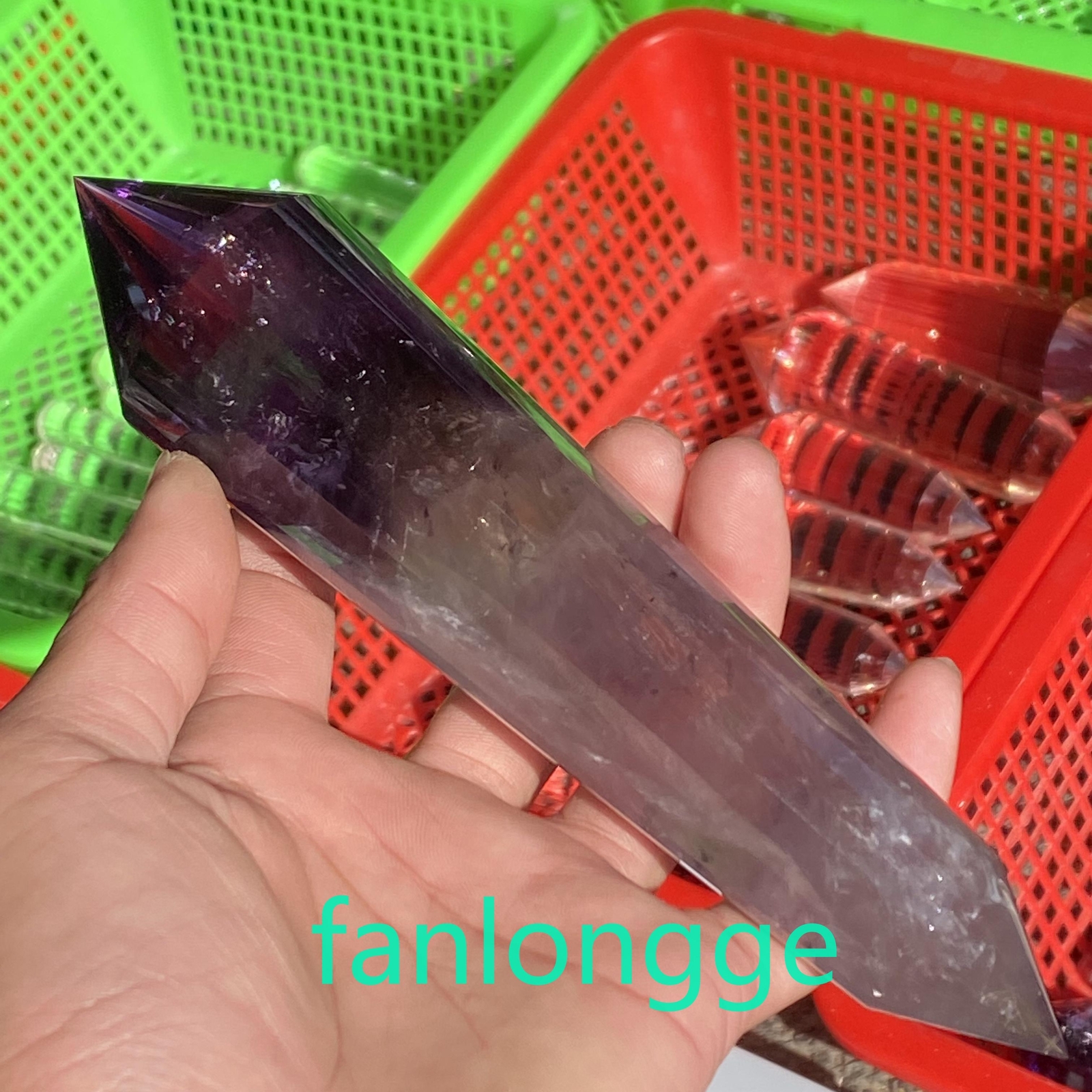 Top 6.9in Quality 24 Sided Clear Vogel Quartz Crystal Wand Poin Reiki 1pcs