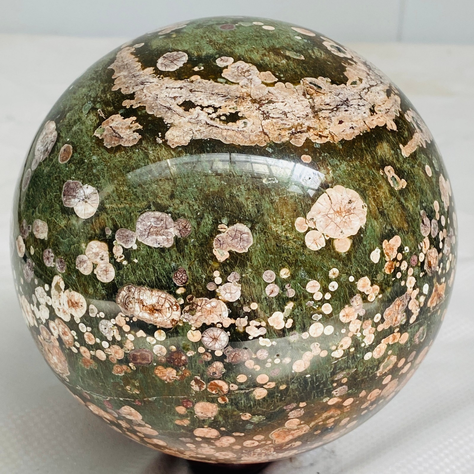 Natural Polished Pink cherry blossom agate BALL Madagascar 3160G ( 6.96LB )