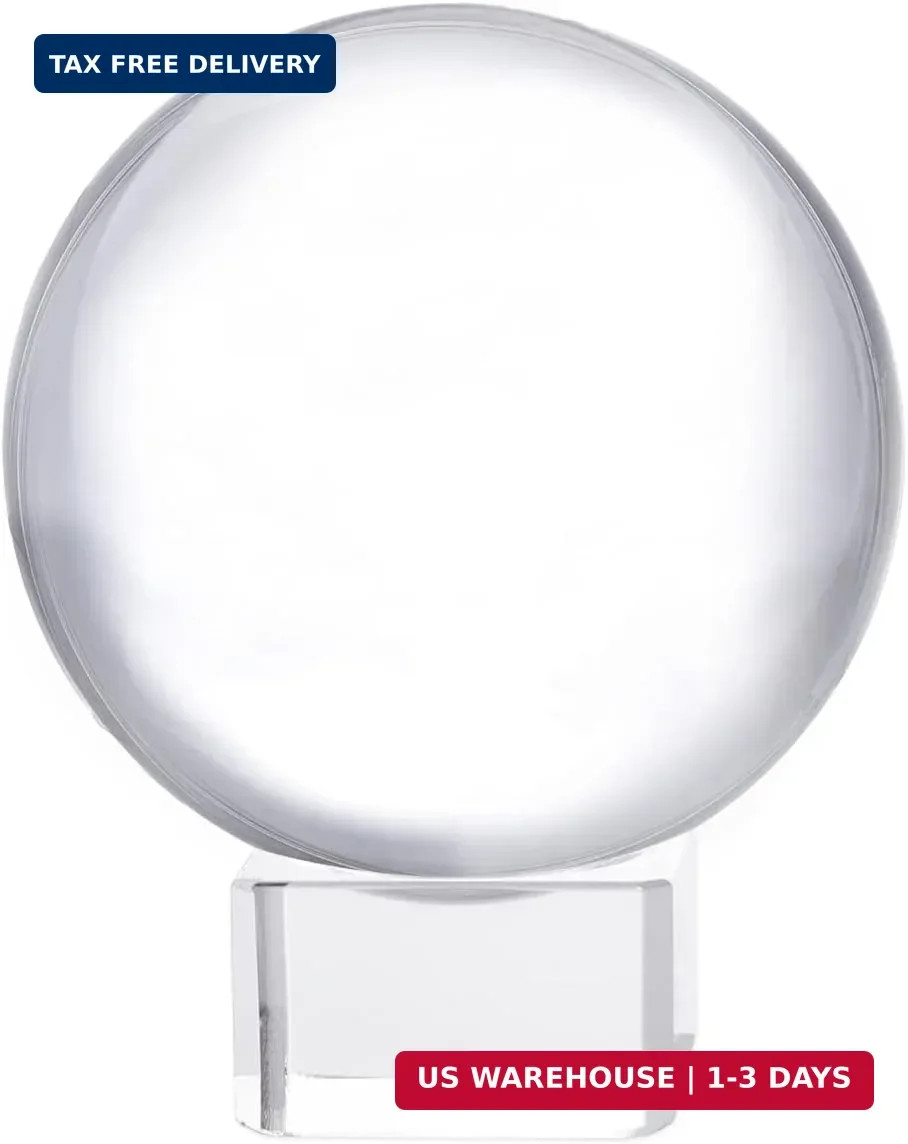 LONGWIN 60mm(2.4 inch) K9 Photography Crystal Glass Ball Sphere with Free Stand