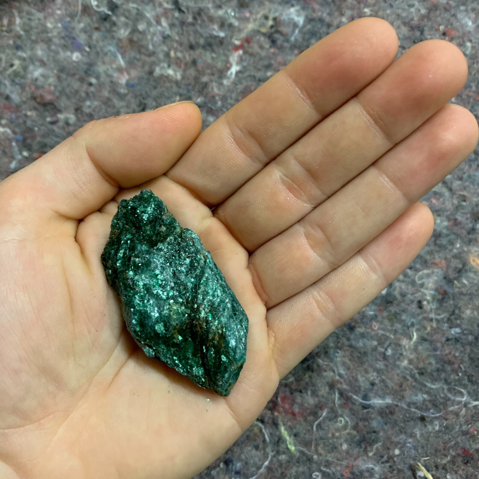 One (1) Charged Fuchsite Rough Gemstone + A FREE Selenite Charging Stick