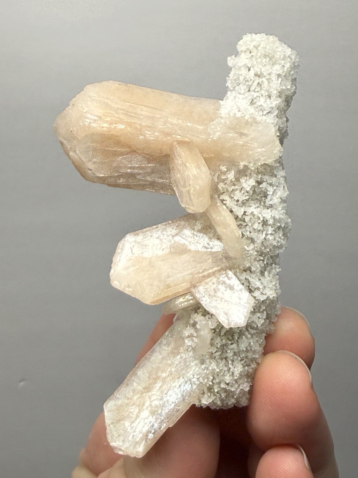Gemmy Stilbite Crystals on Volcanic Stalactite | Deccan Traps, Maharashtra India