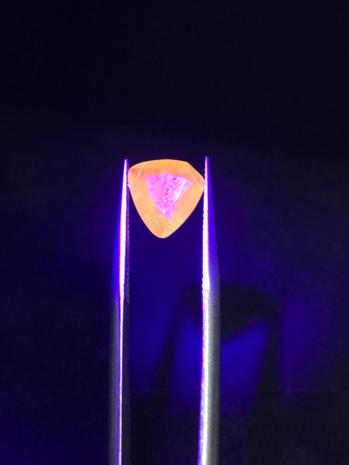 Natural Green Hackmanite 2.10 Ct Trillion Cut Color Change UV Fluorescent Gem