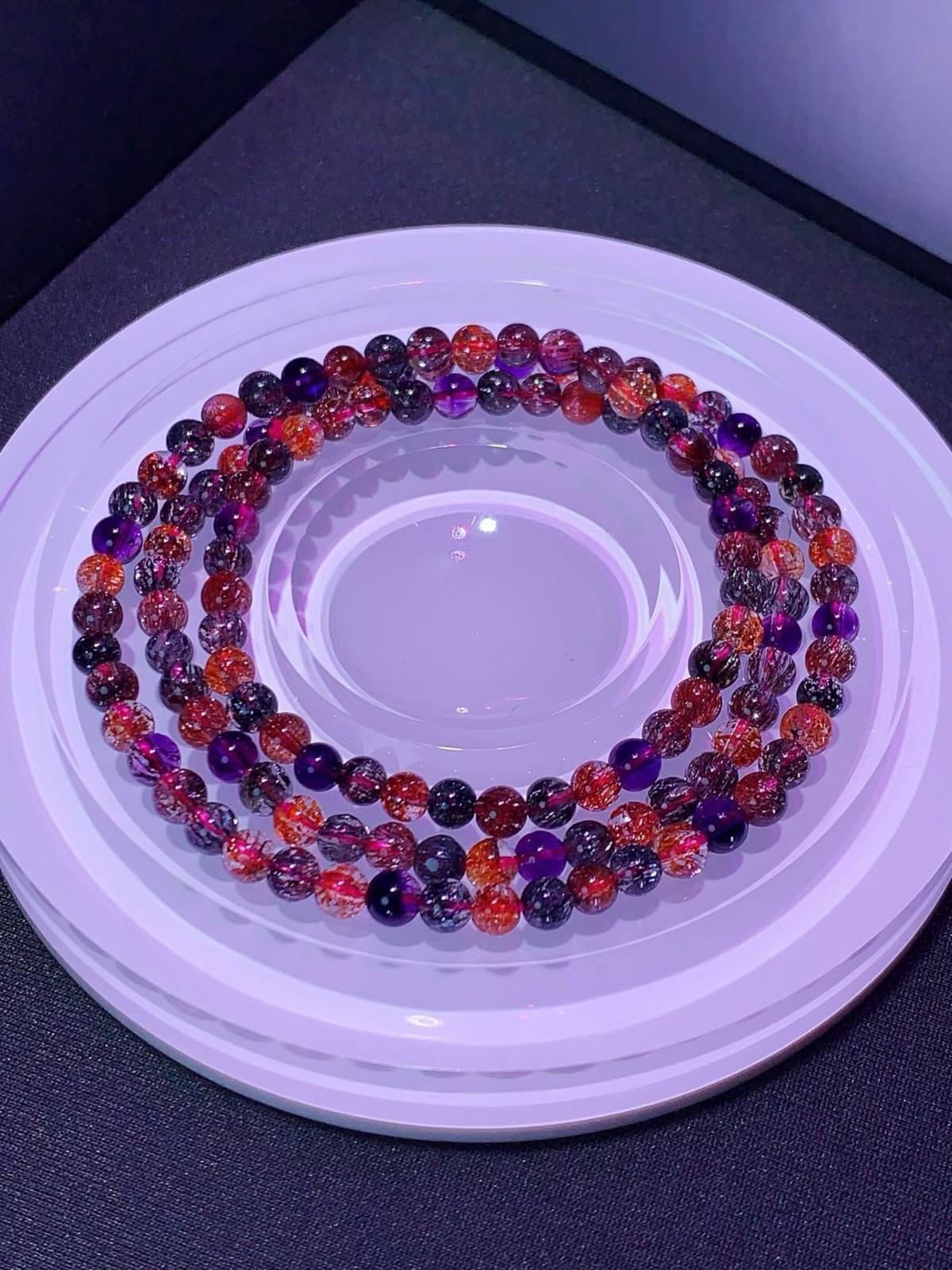 4.5mm TOP Natural Colorful super seven gem quartz crystal energy bracelet