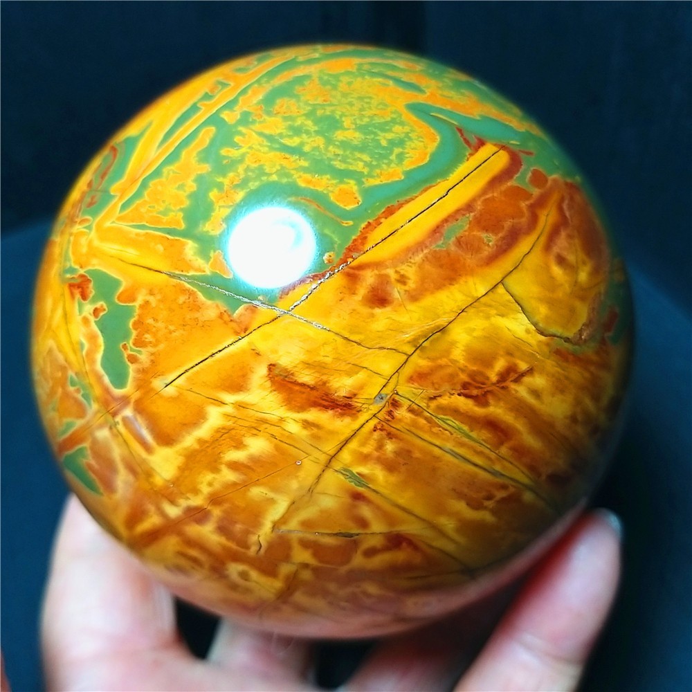 RARE 1020G Natural Polished Colorful Agate stone Ball Healing Madagascar CA4819