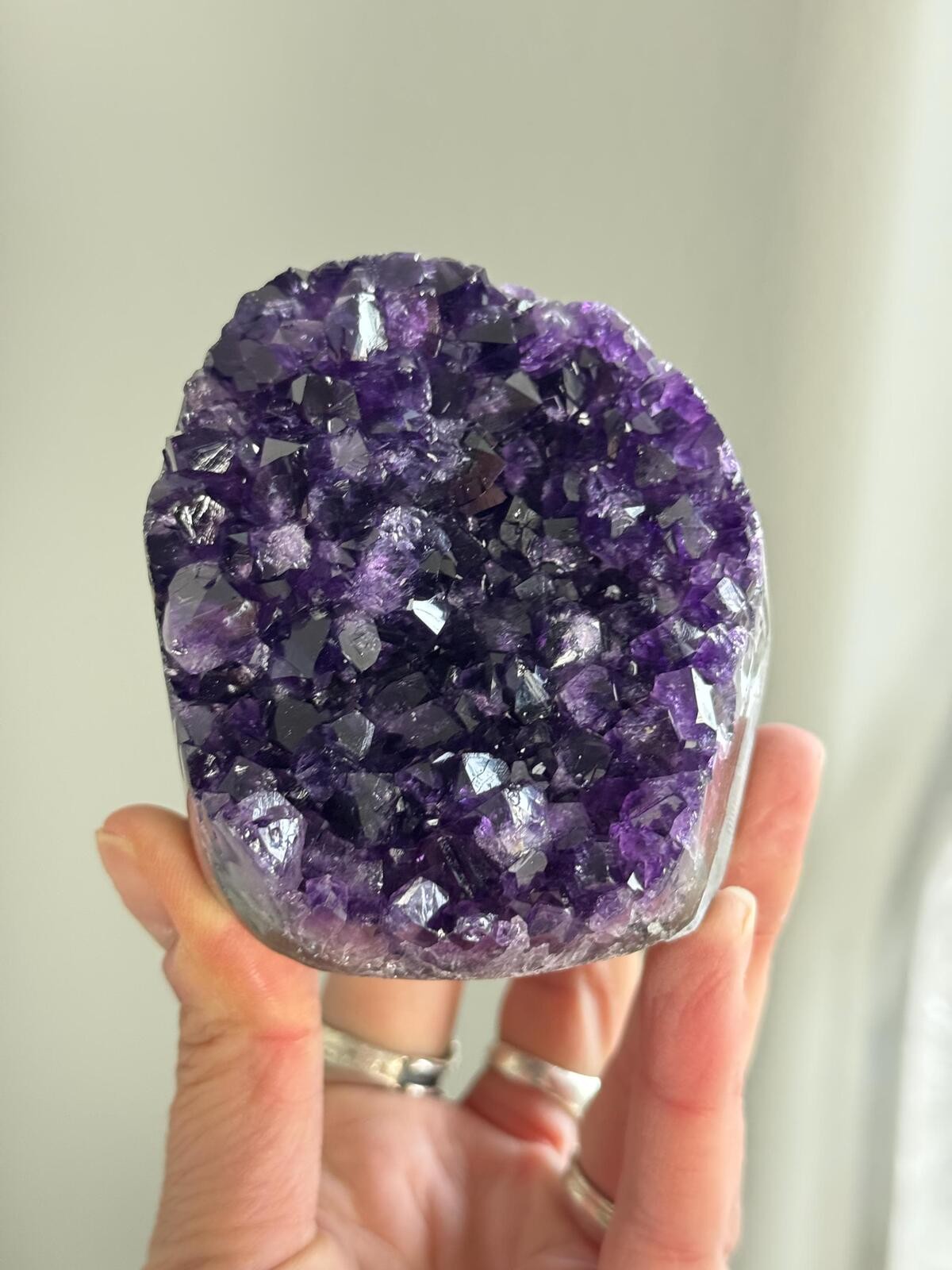 Amethyst Crystal Cluster Geode Dark Purple Grape Jelly Amethyst Mineral Decor 88