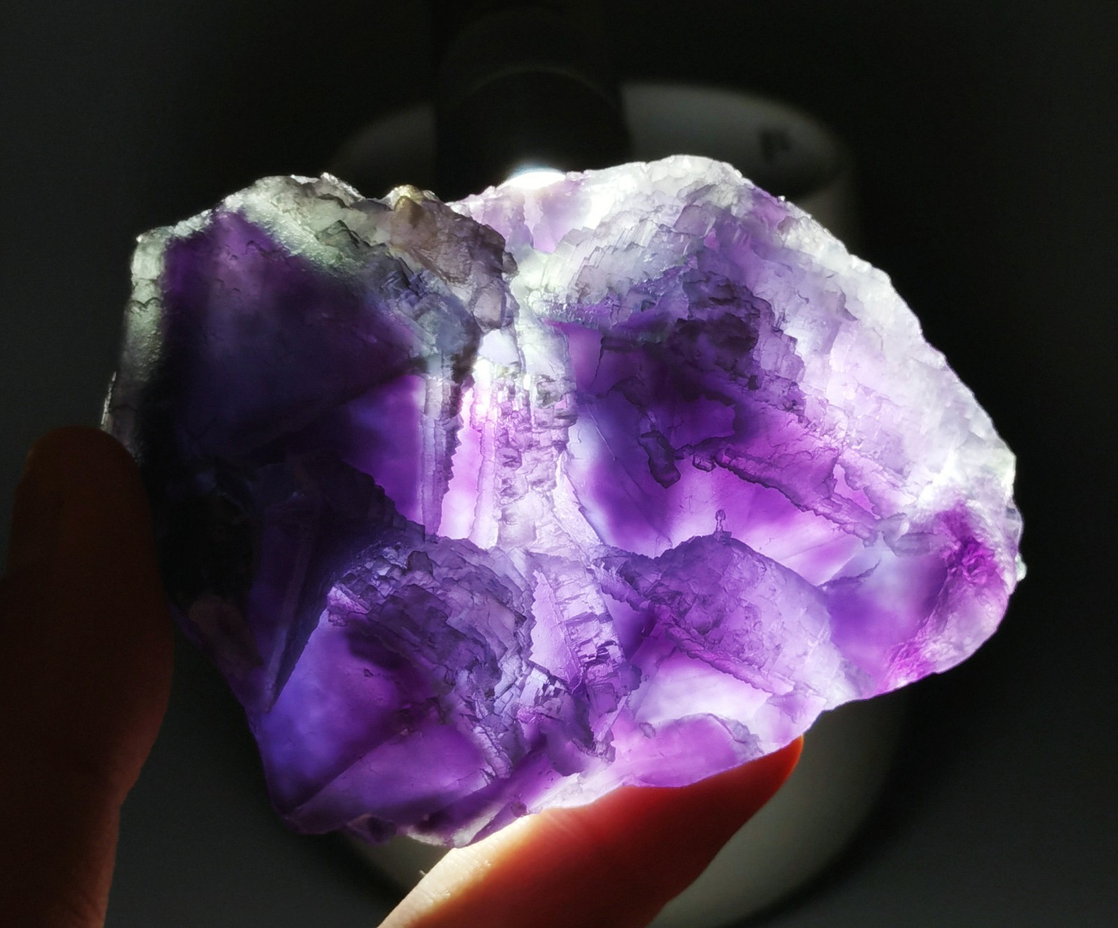 Rare Natural Purple Green Octagonal Fluorite Mineral Specimen China