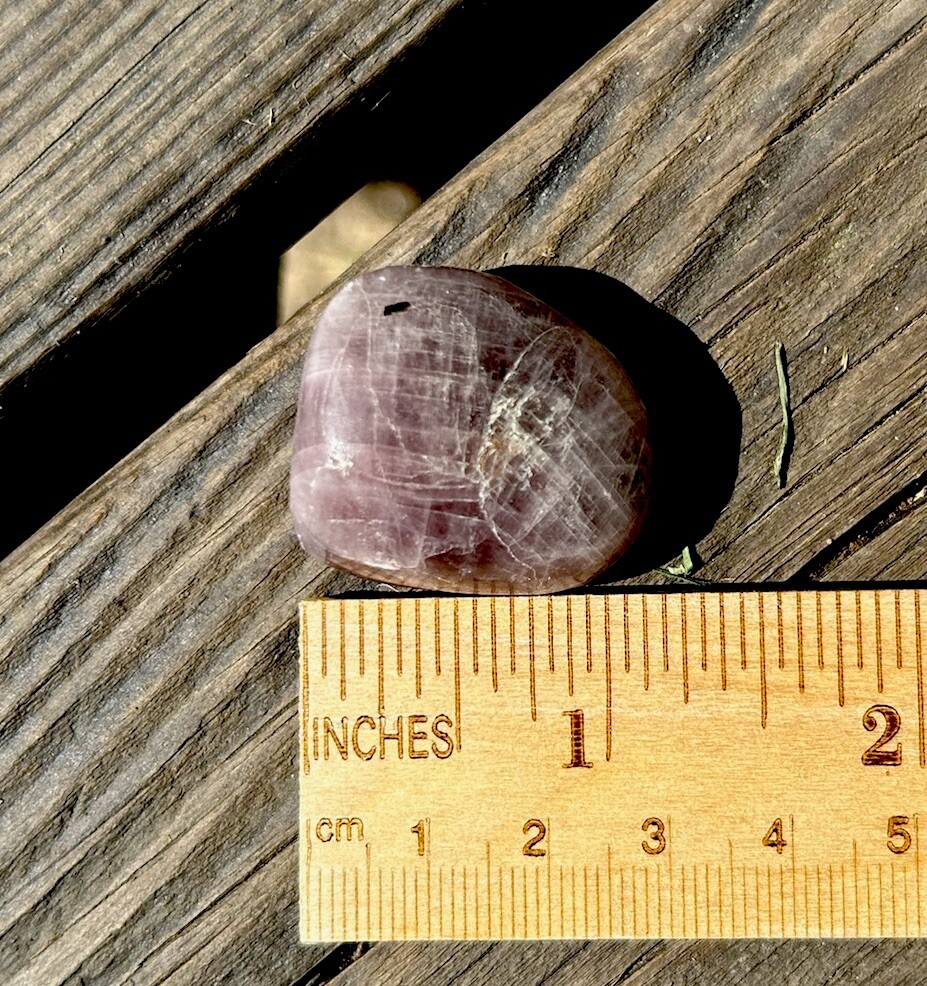 Handmade Polished Purple ANGELITE ANHYDRITE Rare Crystal Palm Stone MADAGASCAR