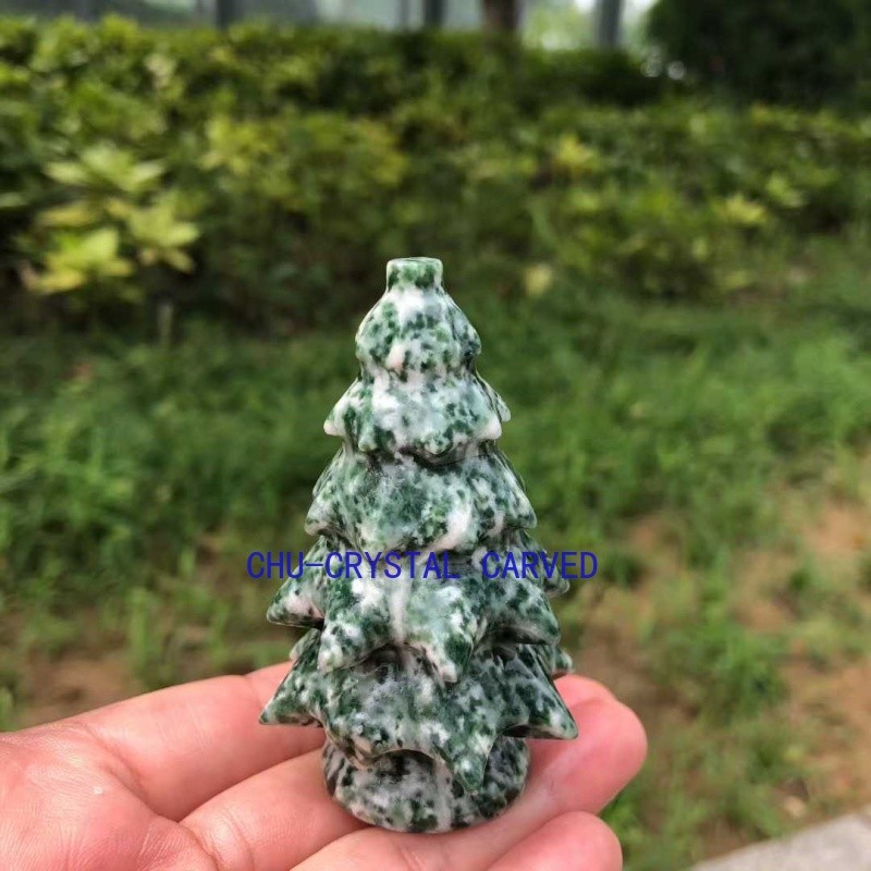 ‌Natural Crystal Christmas Tree Handmade Quartz Carving Holiday Gift for Family‌