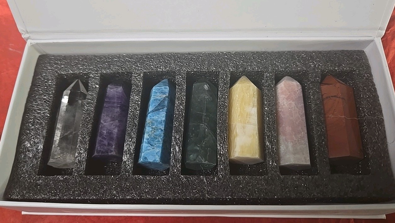 7-Chakra Natural Healing Crystals Set Raw Gemstones Collectible
