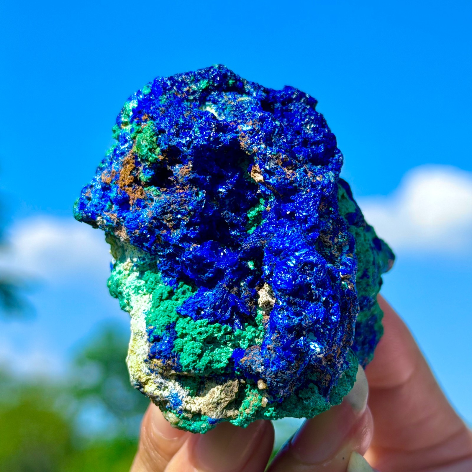 183G BEST NATURAL Azurite/Malachite Crystal Quartz Minerals Specimens