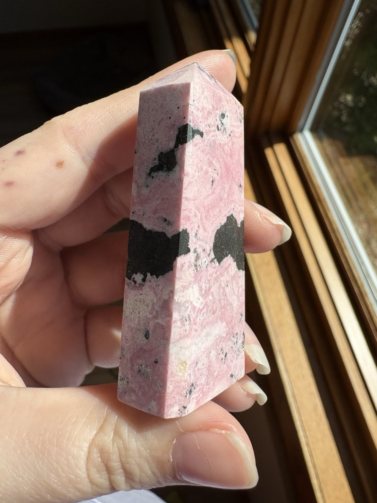 Peruvian Bubblegum Pink Rhodonite Tower