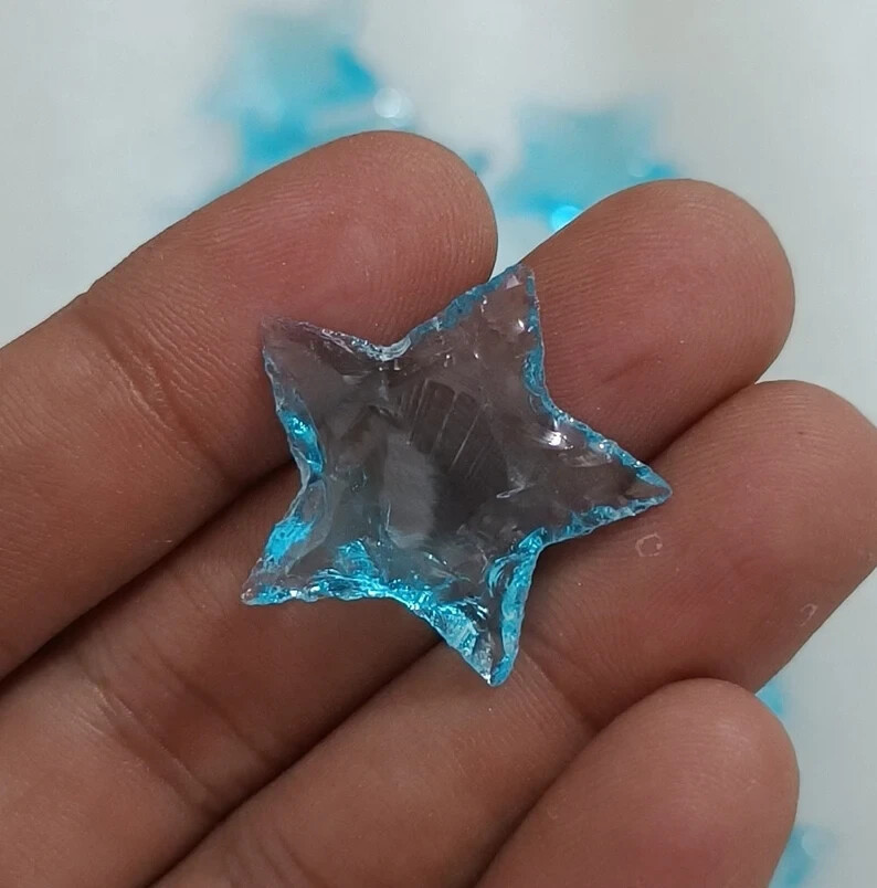Aqua Obsidian Crystal Star, 1-1.25″, Small Gemstone Star, Unique Gift for Her