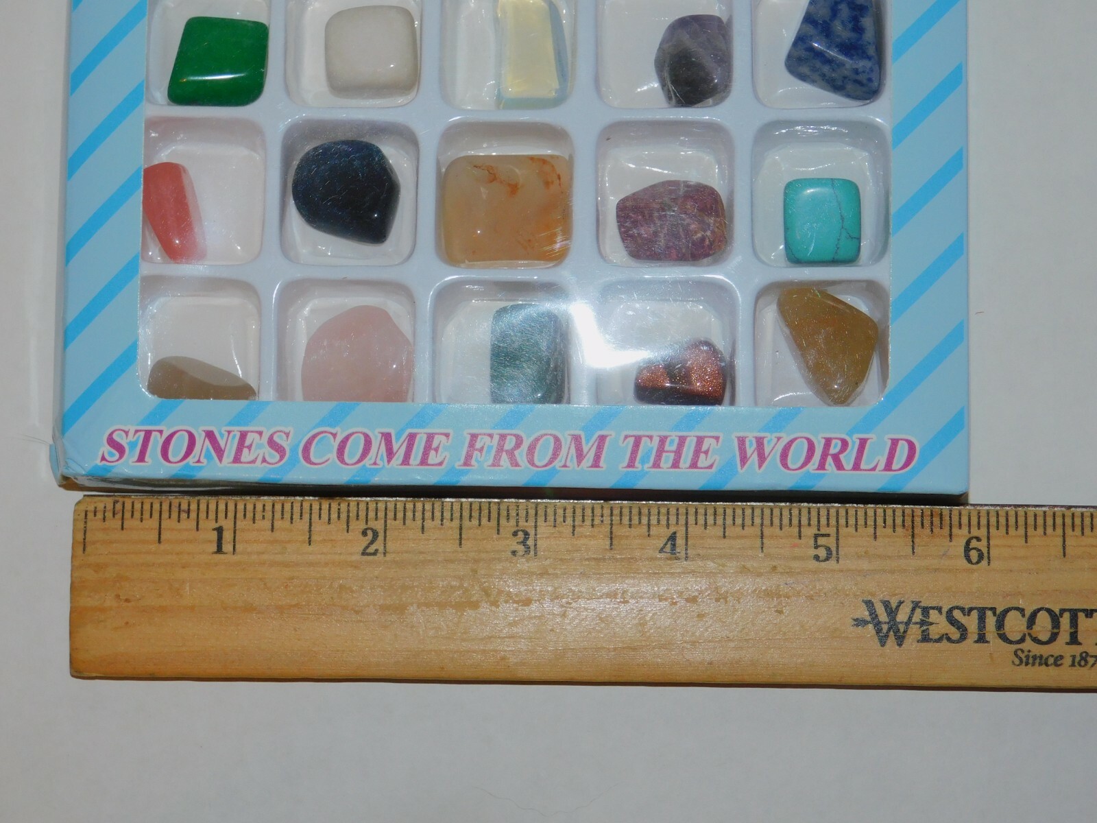 Crystals Healing Stones Boxed 20 Tumbled Reiki Howlite Rose Quartz Jasper Jade