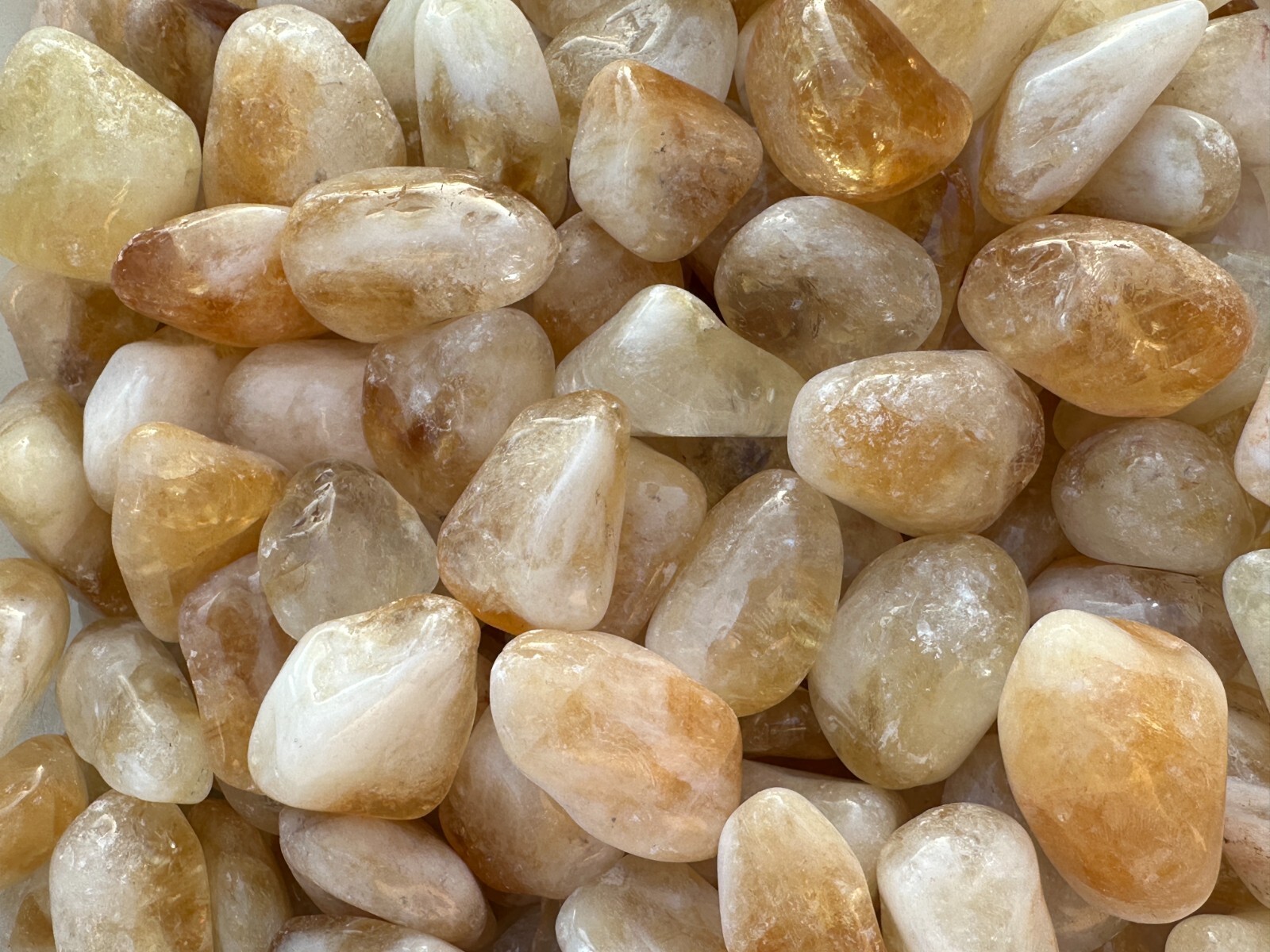 Grade A++ Citrine Pebble, 1.25-2 Inch Large Tumbled Citrine Stones,Wholesale Lot