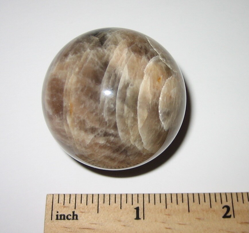41mm POLISHED NATURAL MOONSTONE CRYSTAL STONE MINERAL SPHERE MADAGASCAR 76.7g *A